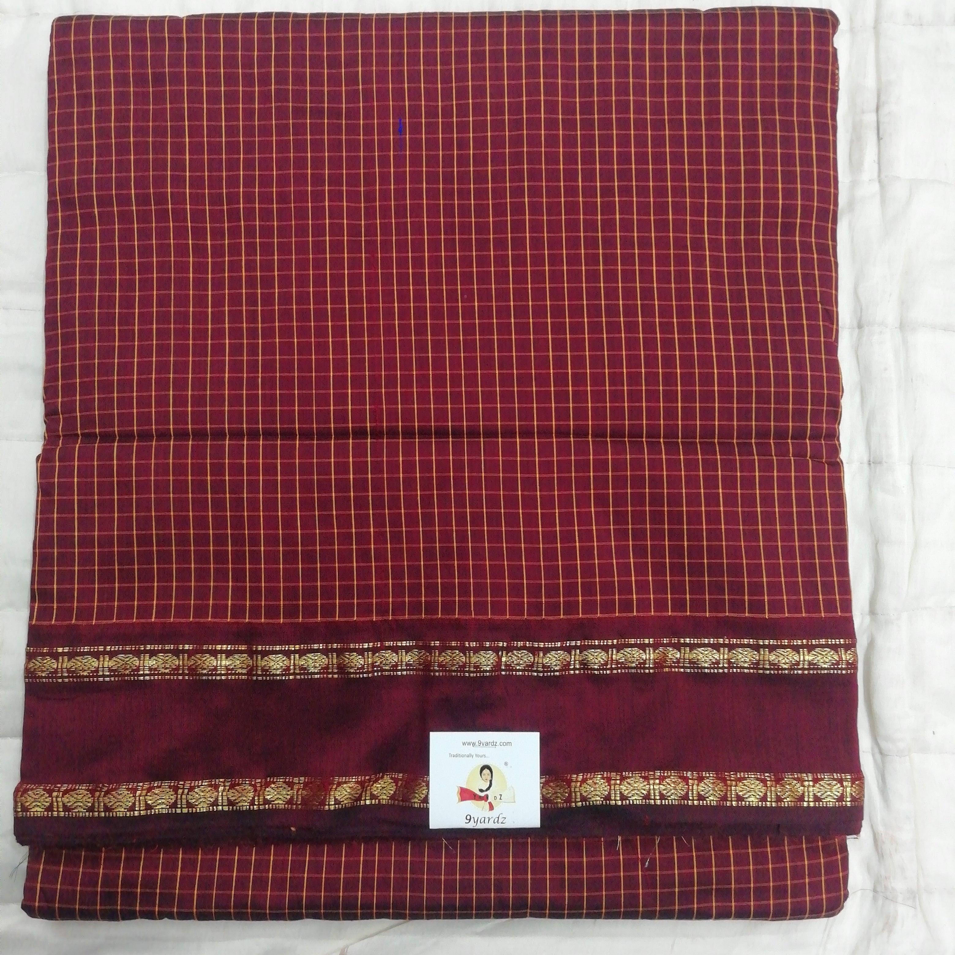 Kalyani Cotton checked 9 metres/ 10 yards approx madisar