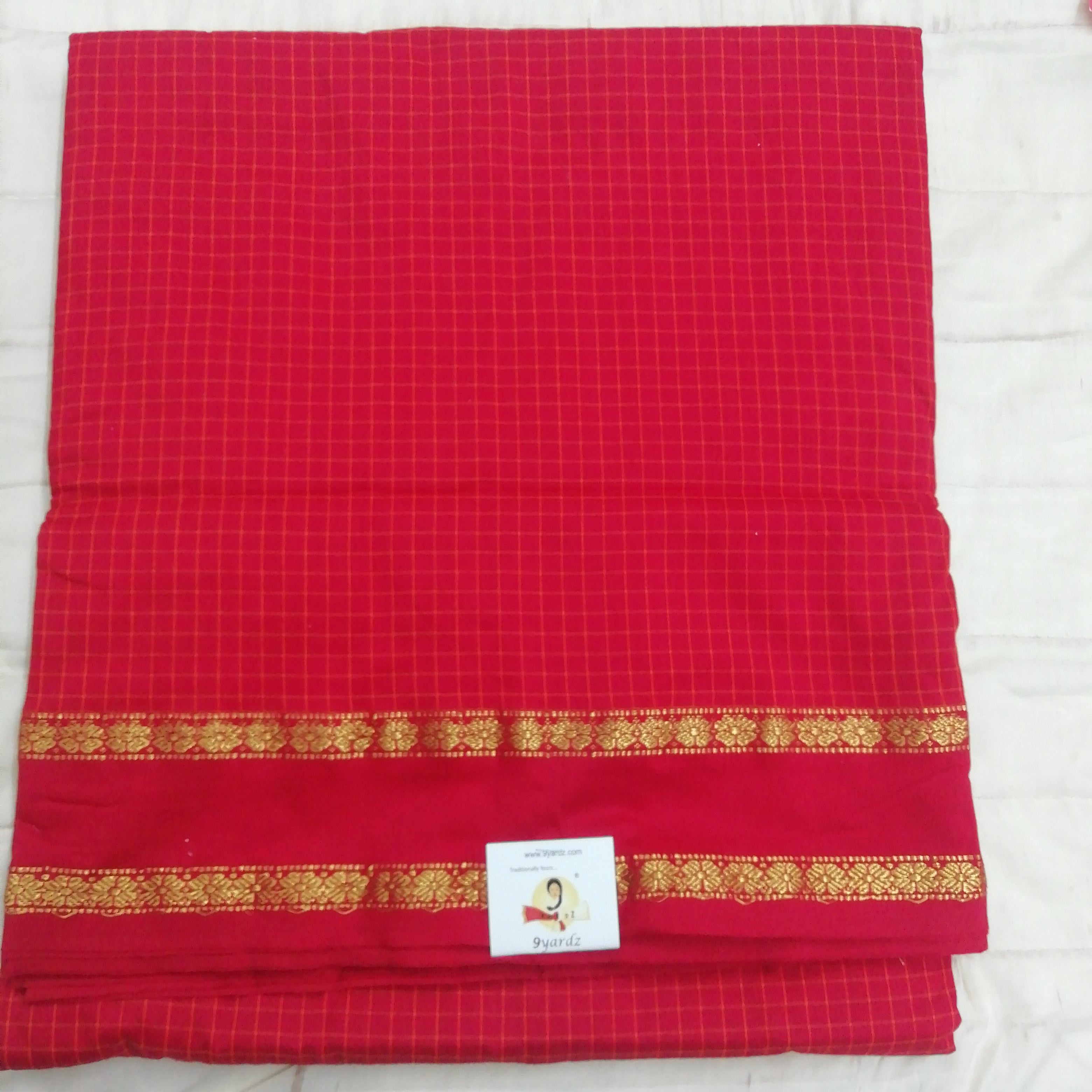 Kalyani Cotton checked 9 metres/ 10 yards approx madisar
