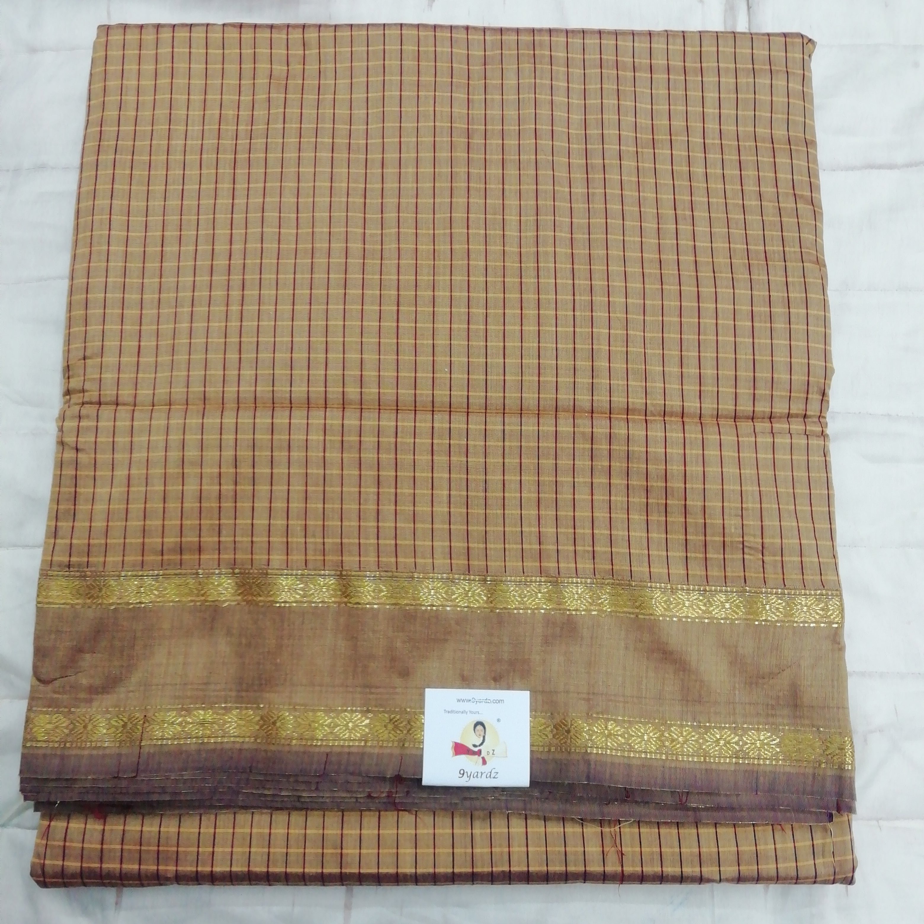 Kalyani Cotton checked 9 metres/ 10 yards approx madisar
