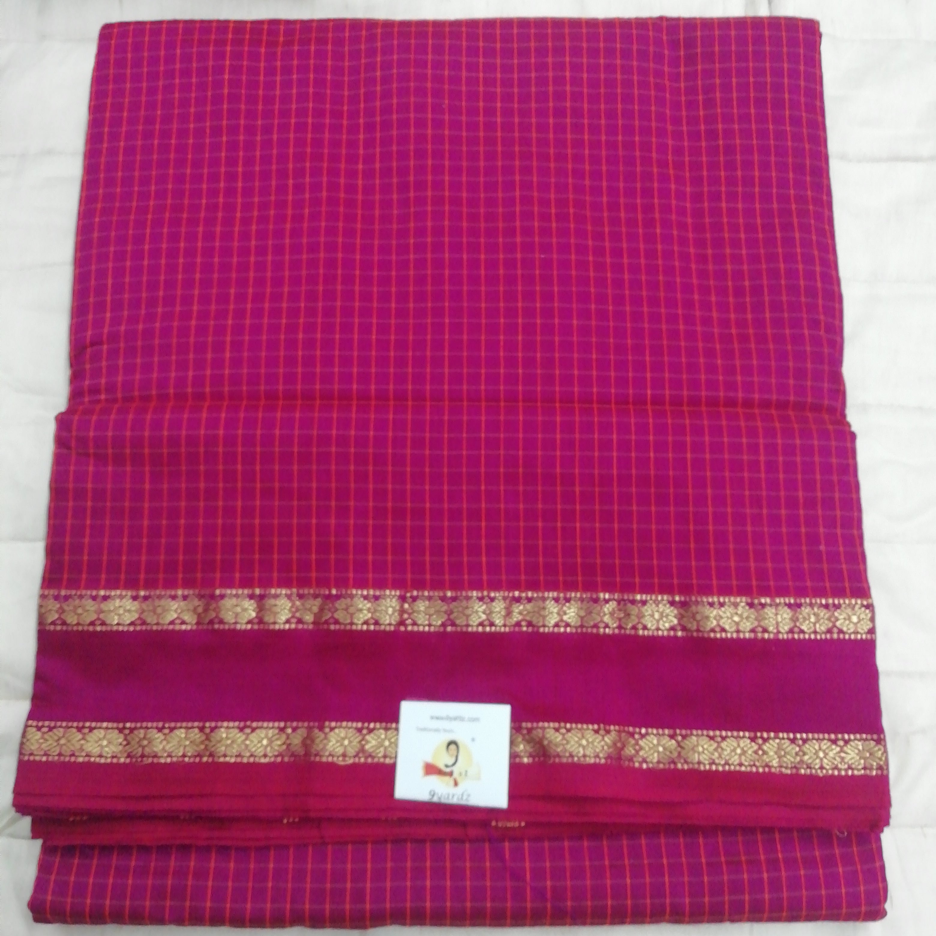 Kalyani Cotton checked 9 metres/ 10 yards approx madisar