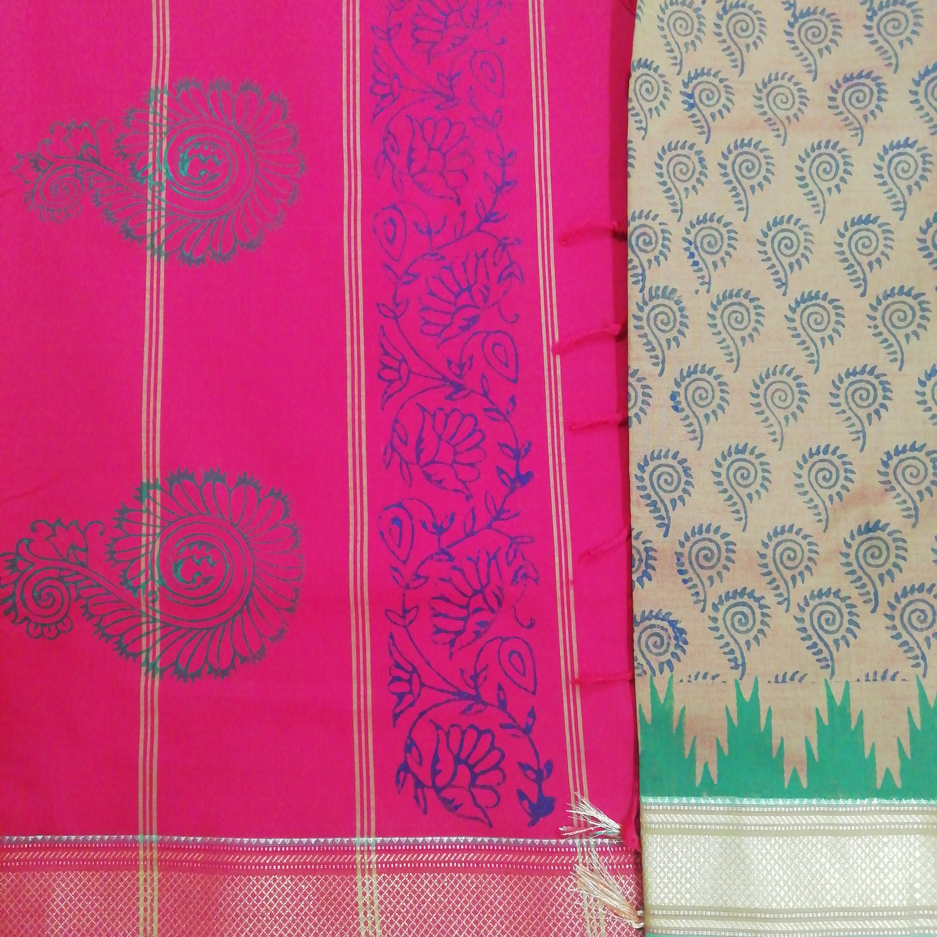 Poly cot 10yards RevesersPallu Printed madisar