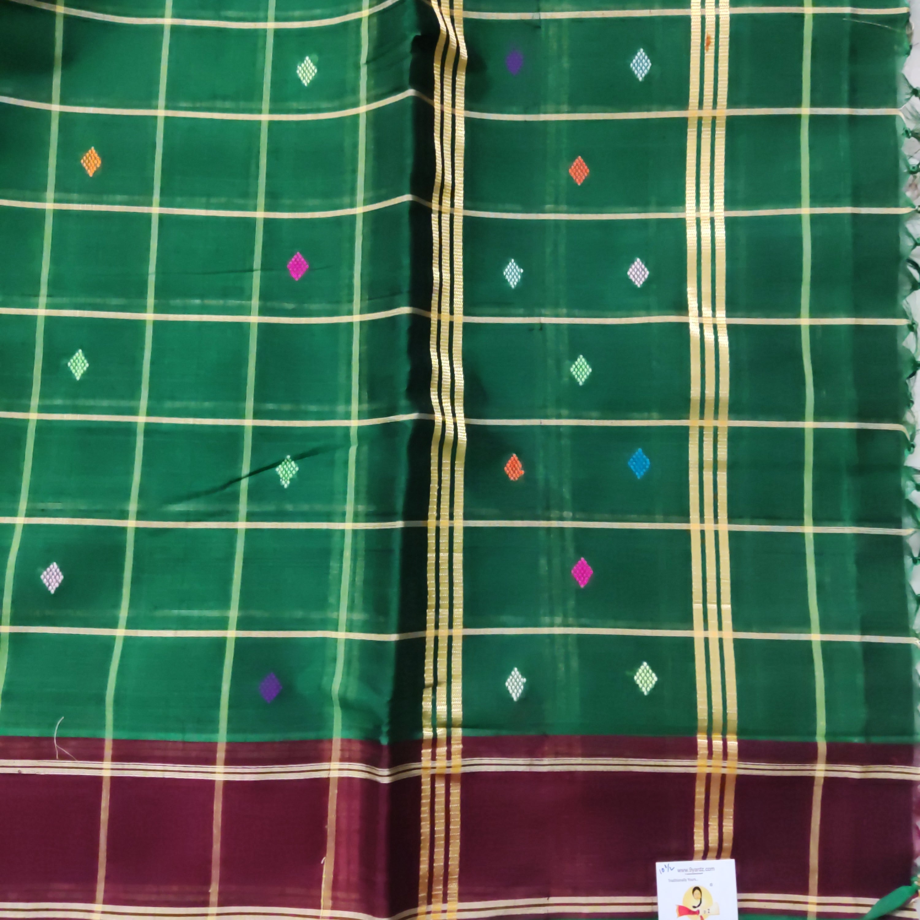 Devendra 10.5yards big checks with butta