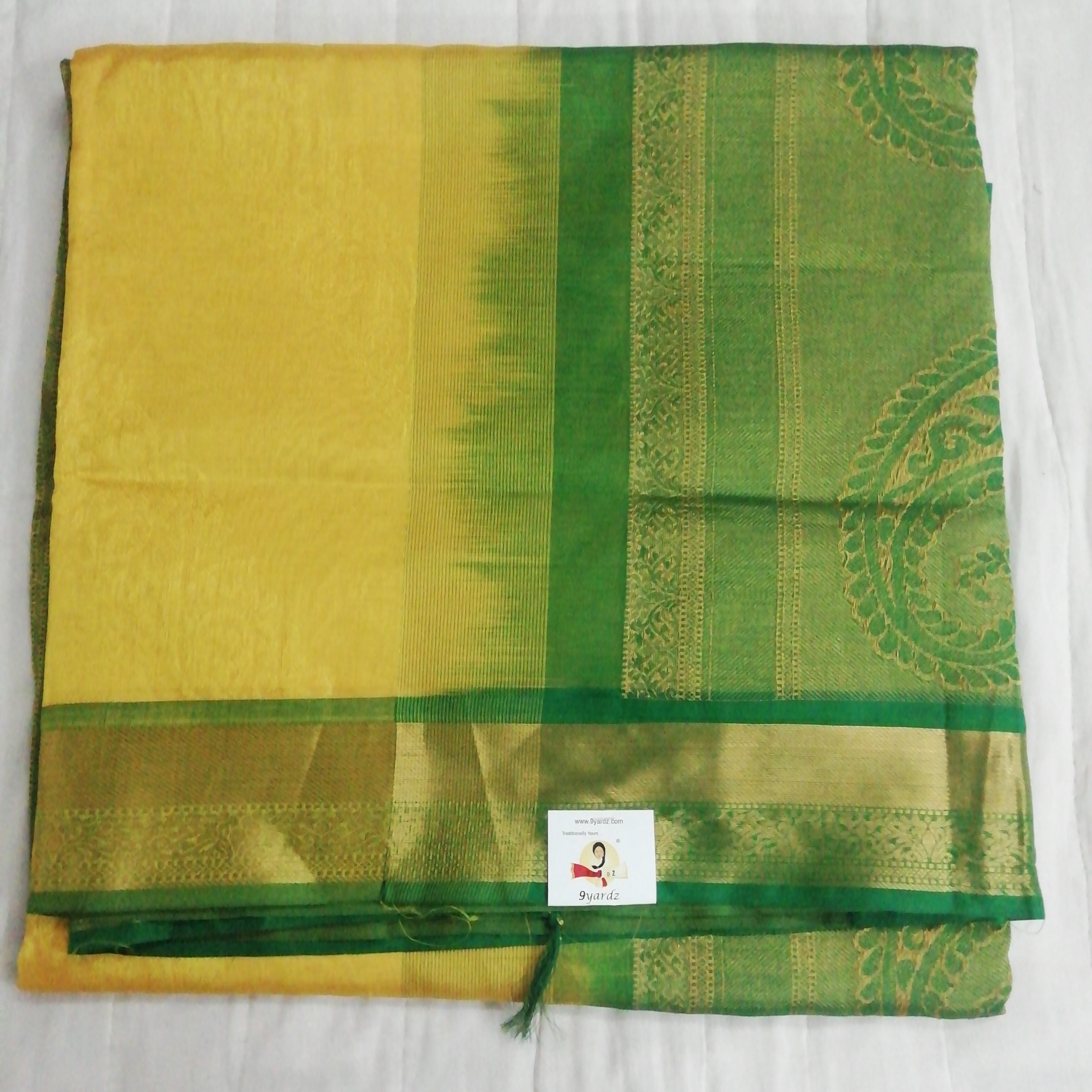 Pure silk cotton- embossed Reverse Pallu, 10 yards madisar