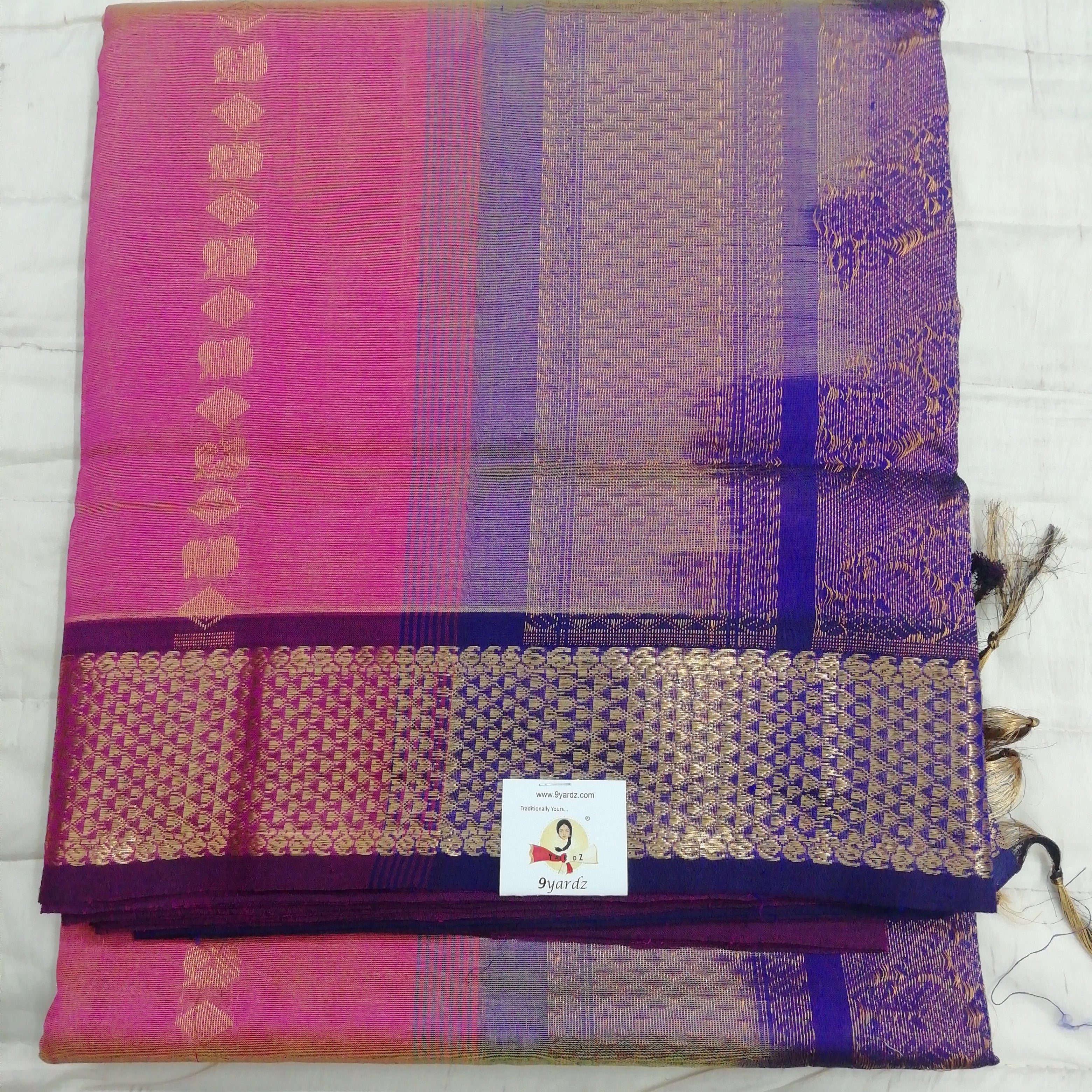 Pure silk cotton- Reverse Pallu- Semi Korvai