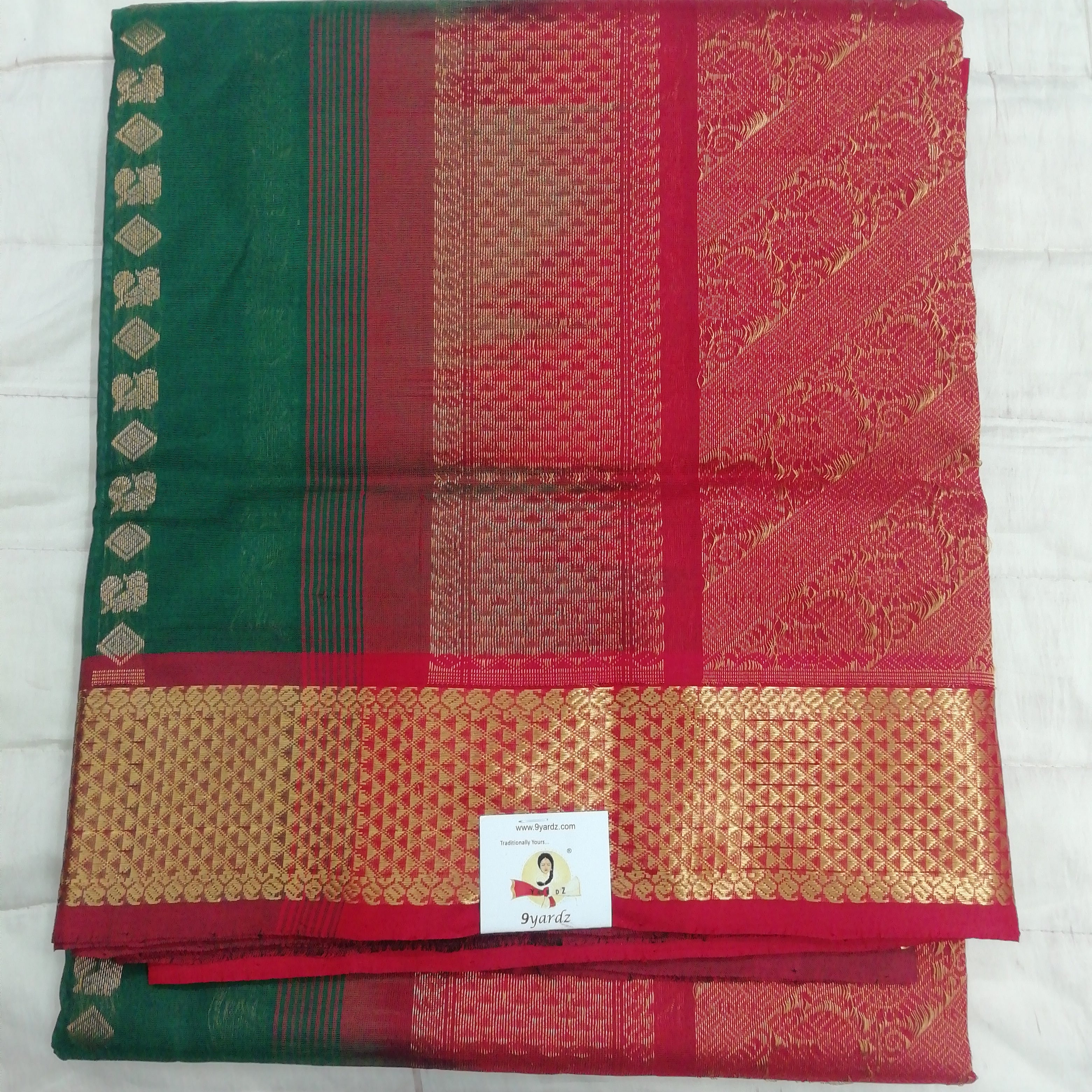 Pure silk cotton- Reverse Pallu- Semi Korvai