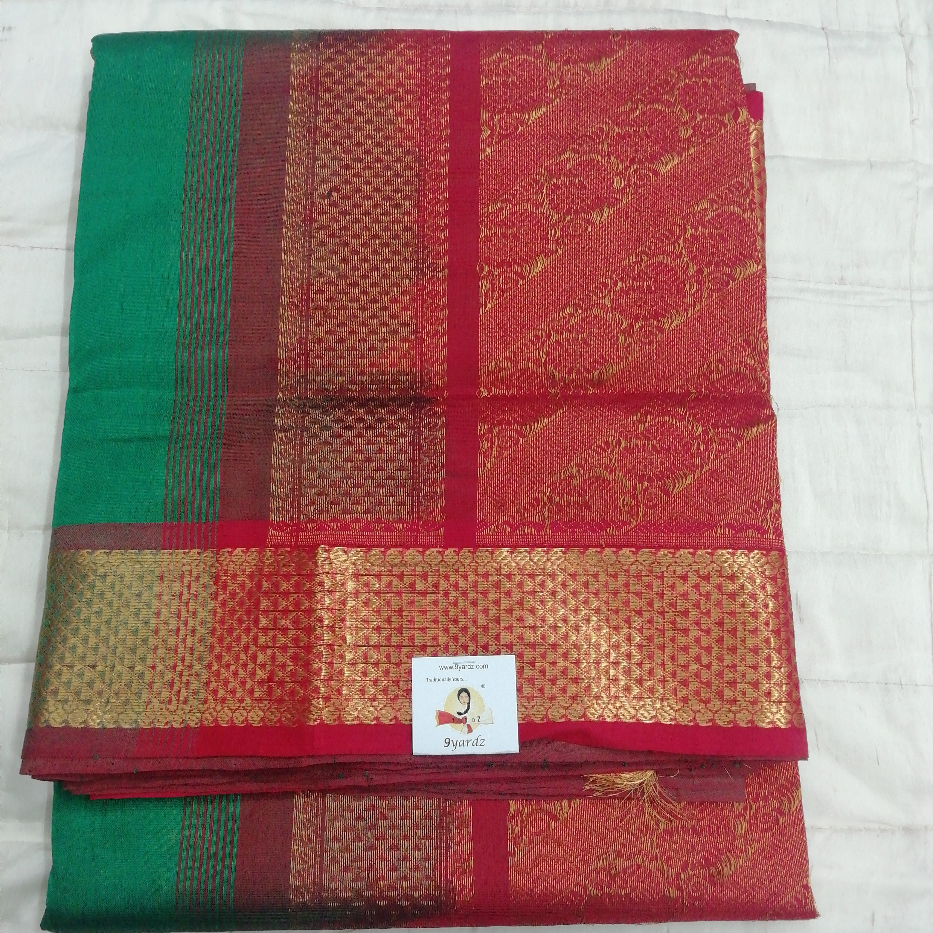 Pure silk cotton- Reverse Pallu- Semi Korvai