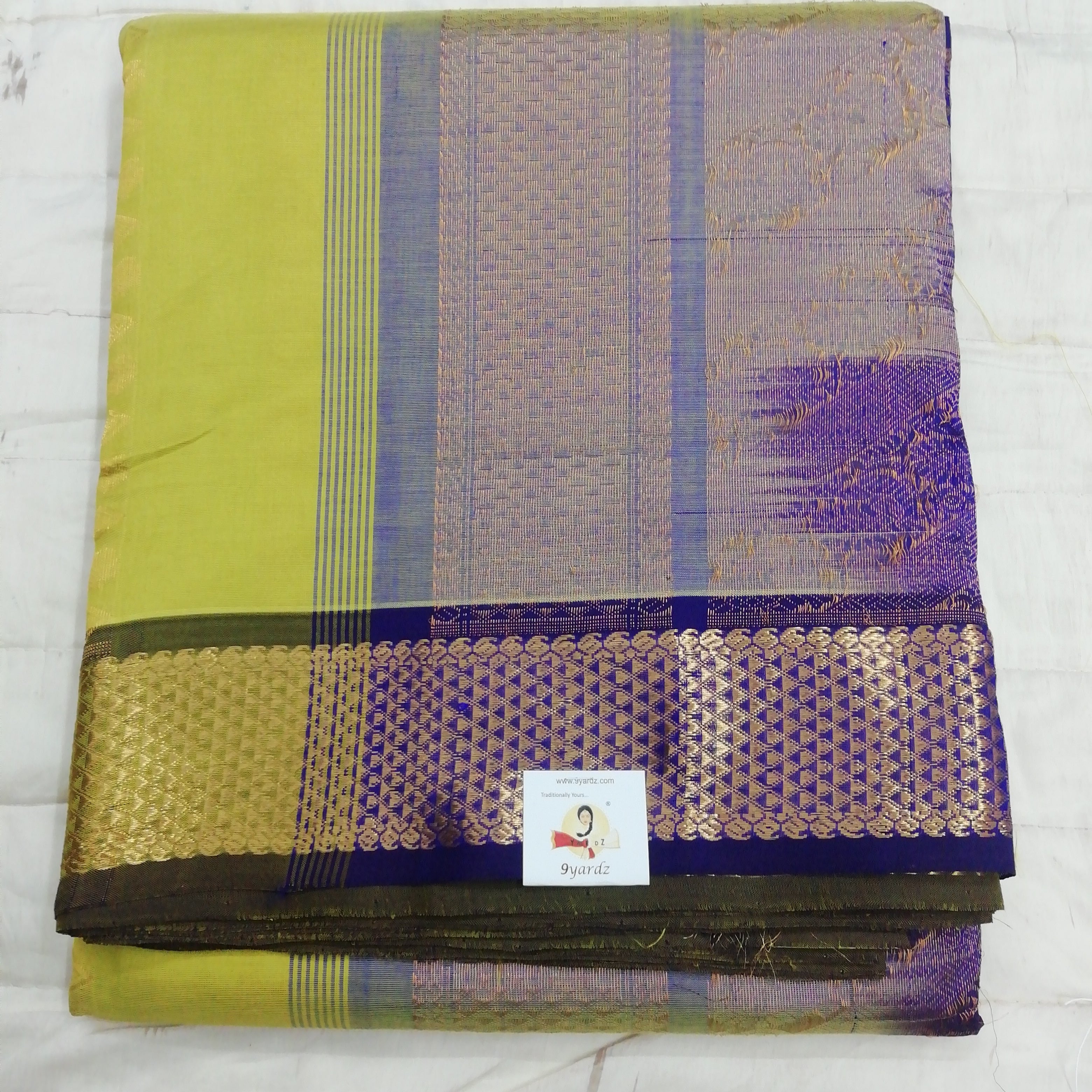 Pure silk cotton- Reverse Pallu- Semi Korvai