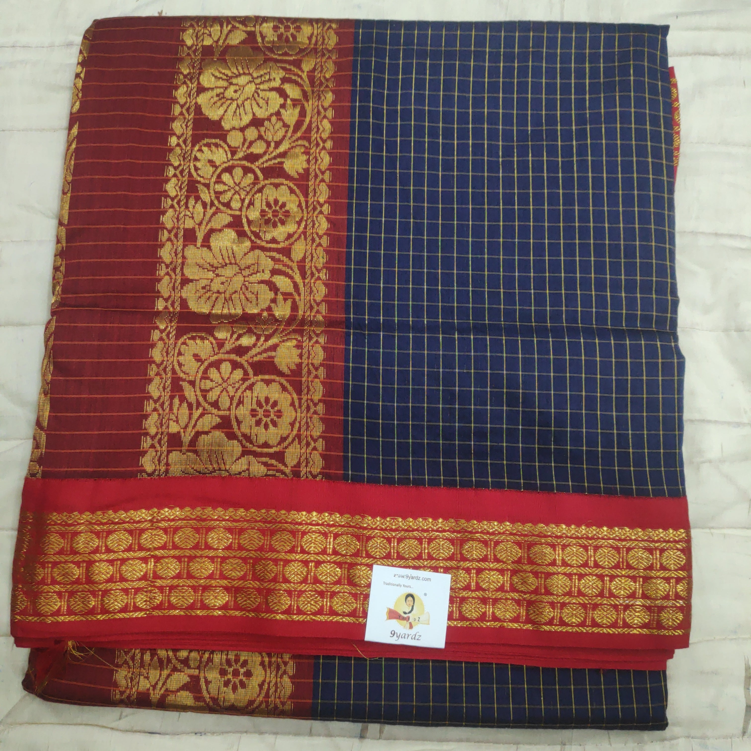 Kalyani Cotton checked  9.5 yards