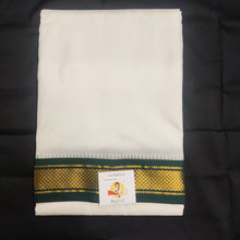 Load image into Gallery viewer, Pure silk Dhoti 8muzham with 4 muzhum angavastram