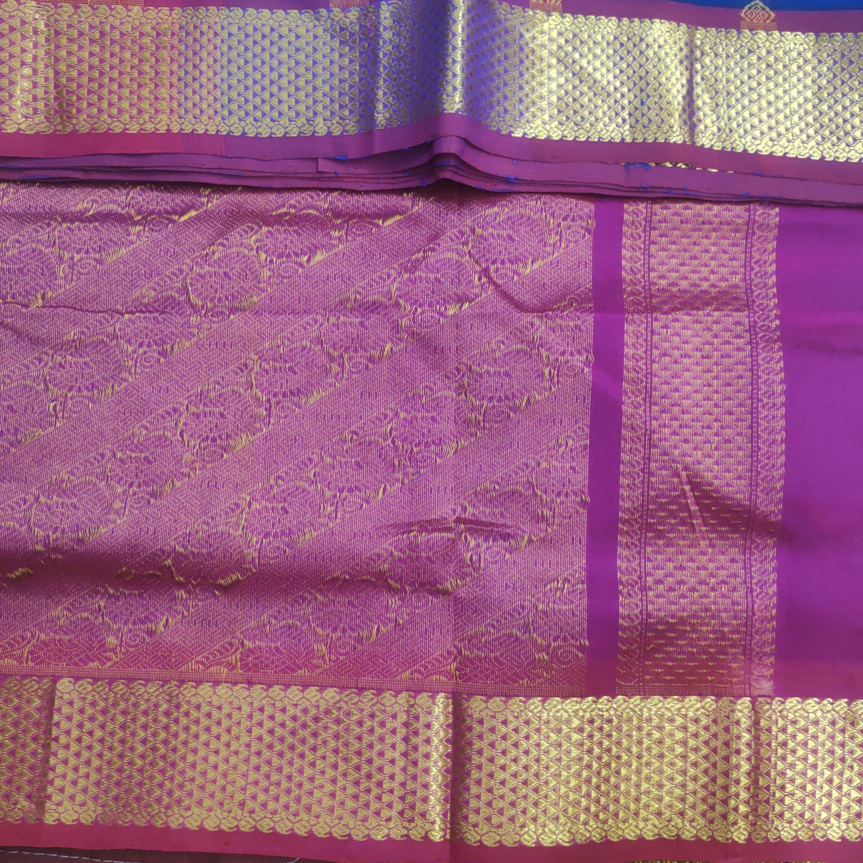 Pure silk cotton- Reverse Pallu- Semi Korvai