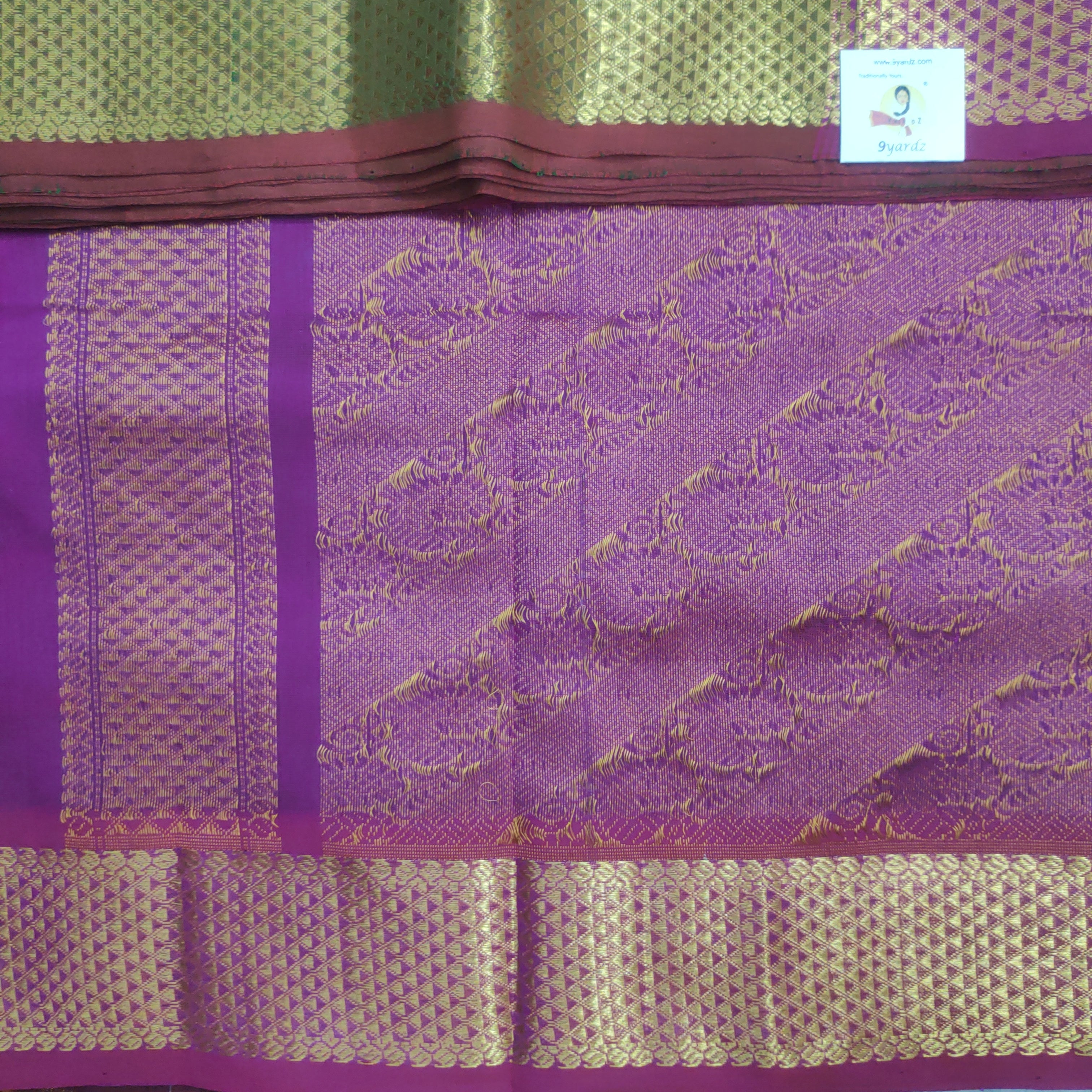 Pure silk cotton- Reverse Pallu- Semi Korvai