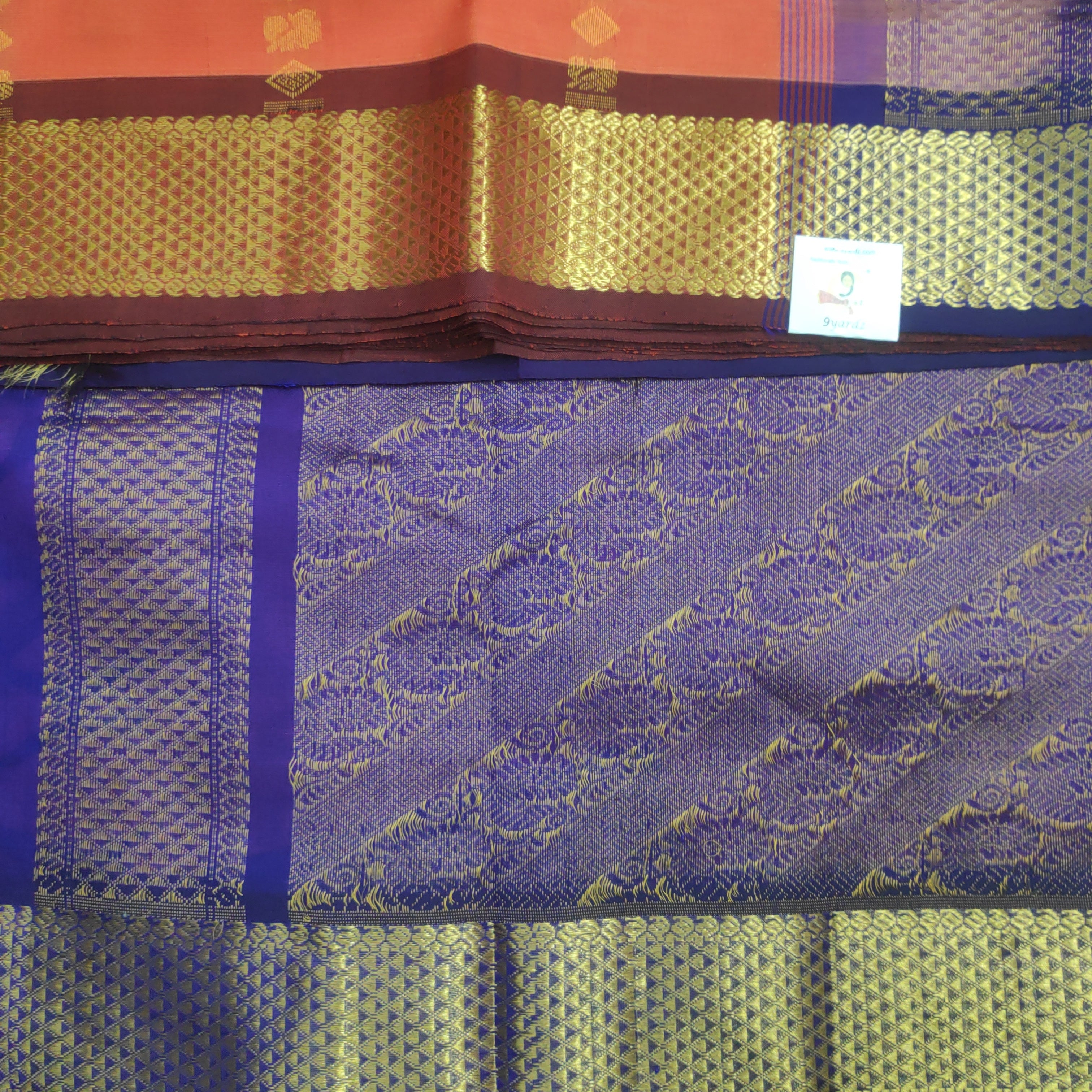 Pure silk cotton- Reverse Pallu- Semi Korvai
