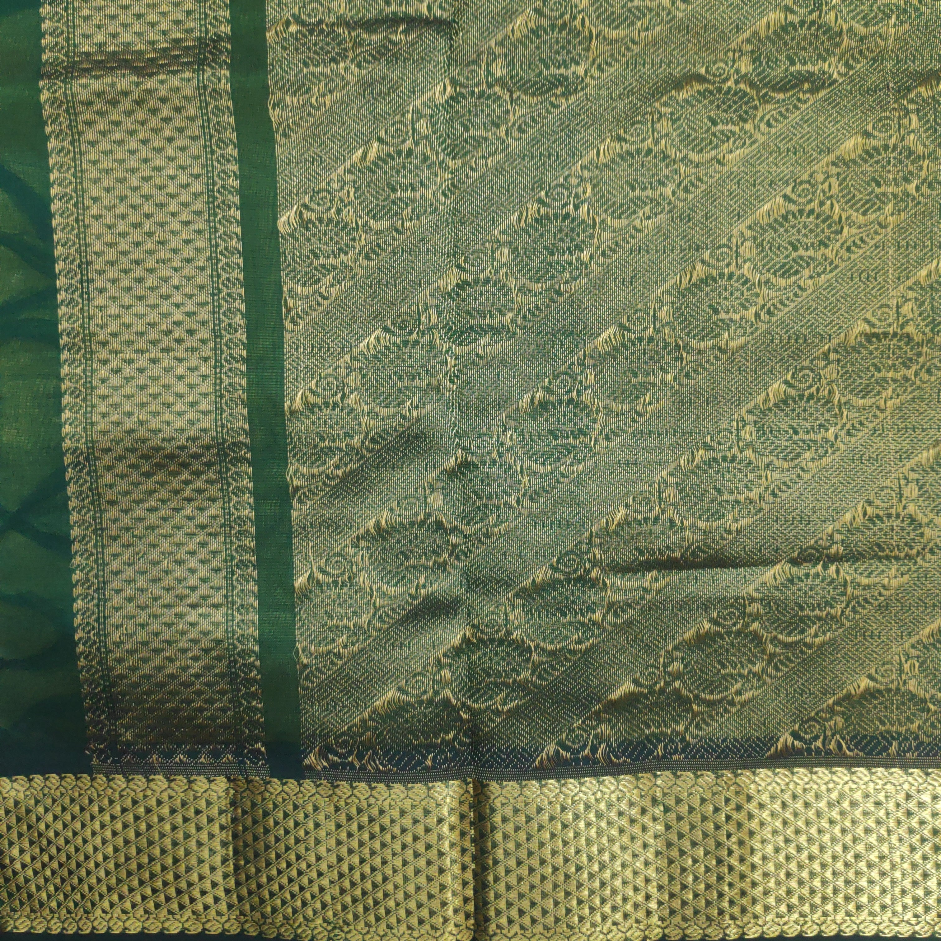 Pure silk cotton- Reverse Pallu- Semi Korvai