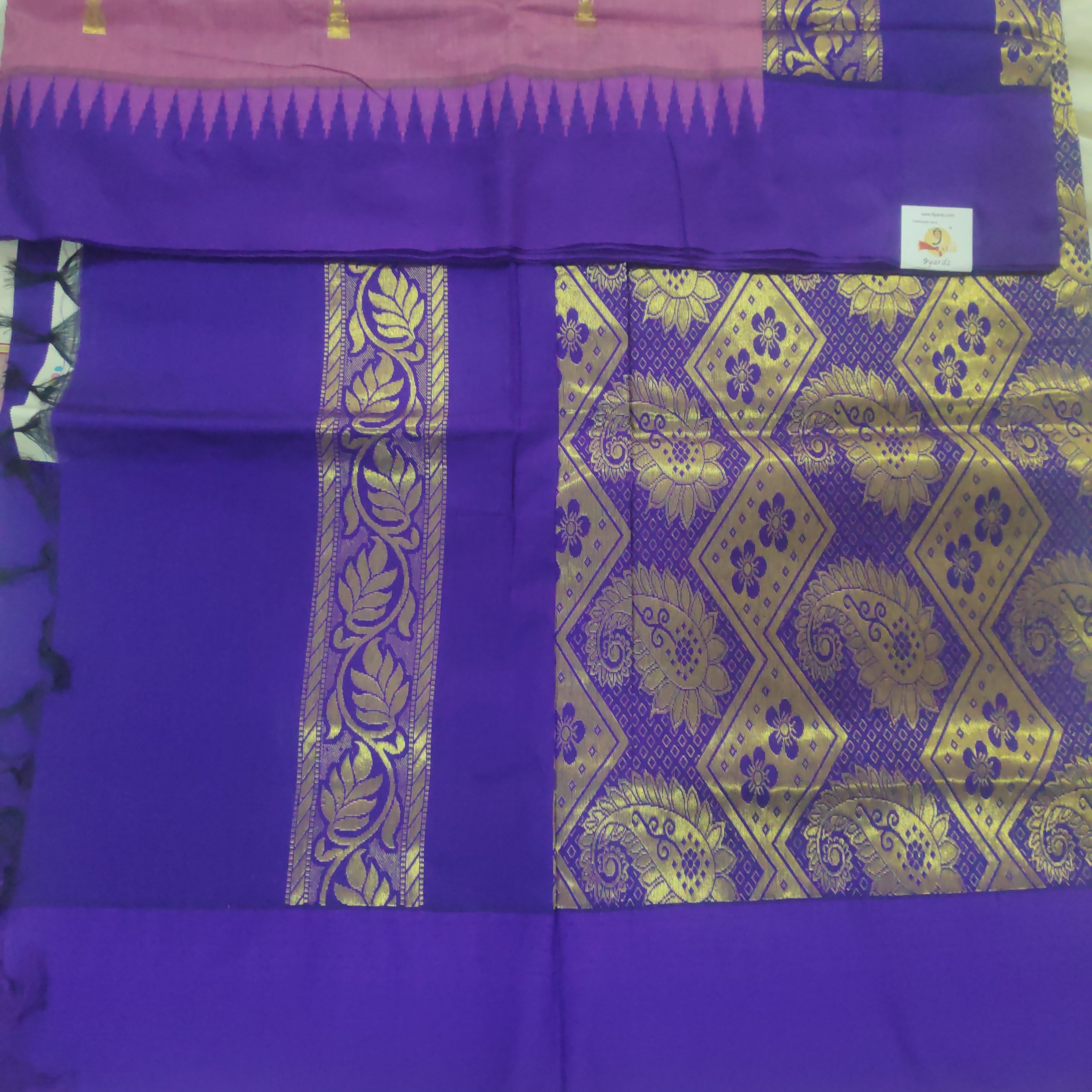 Kalyani cotton Golden zari 6yardz