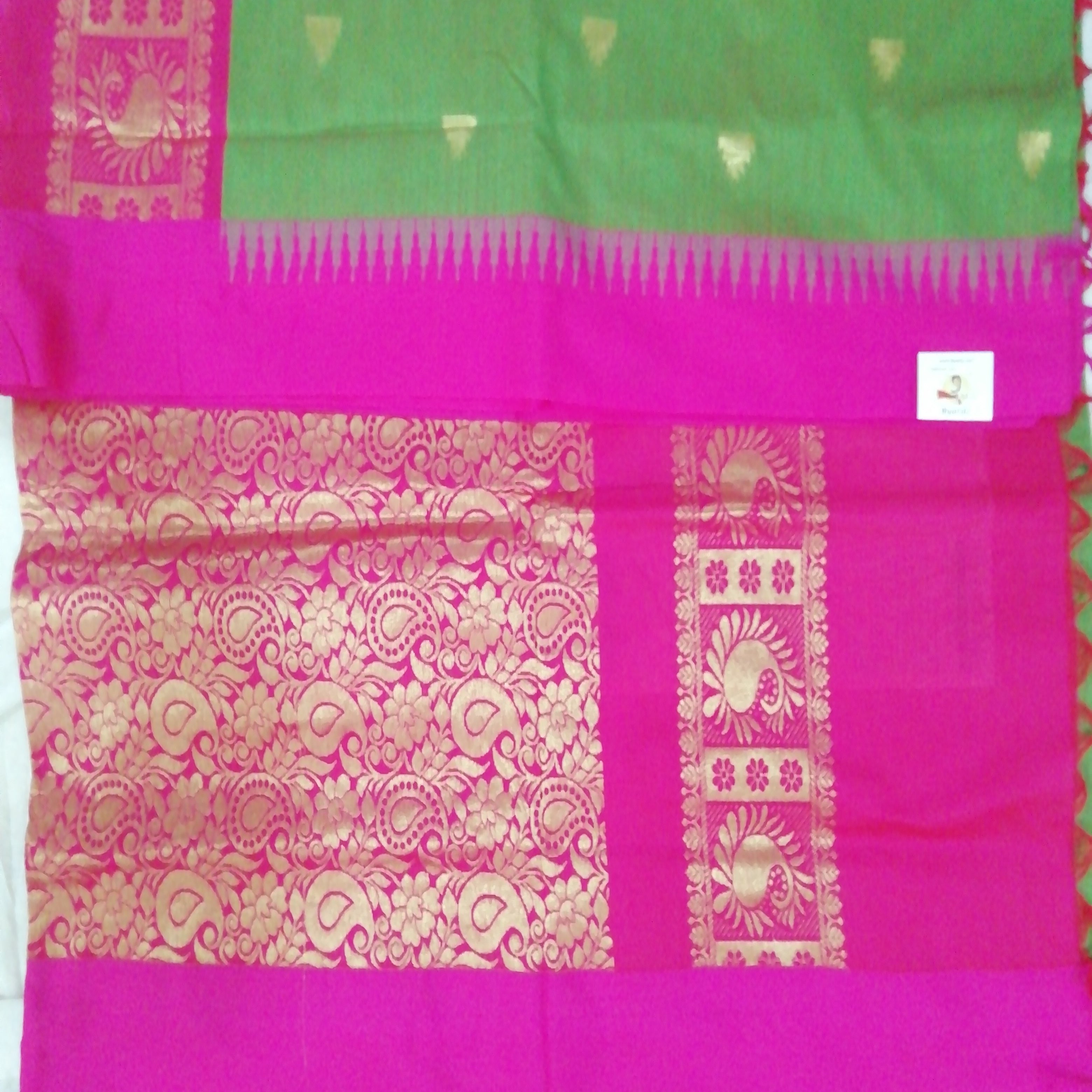 Kalyani cotton Golden zari 6yardz