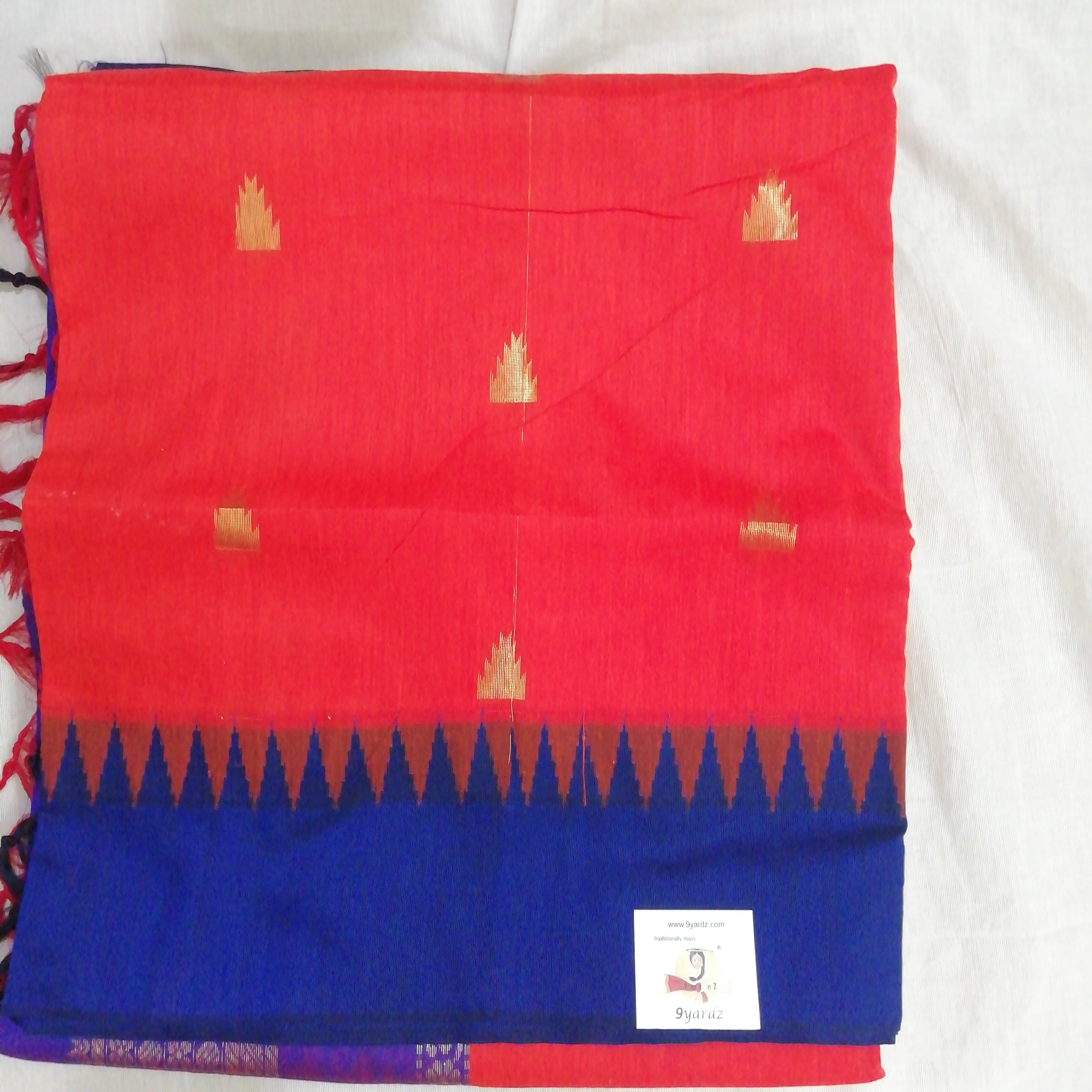 Kalyani cotton Golden zari 6yardz