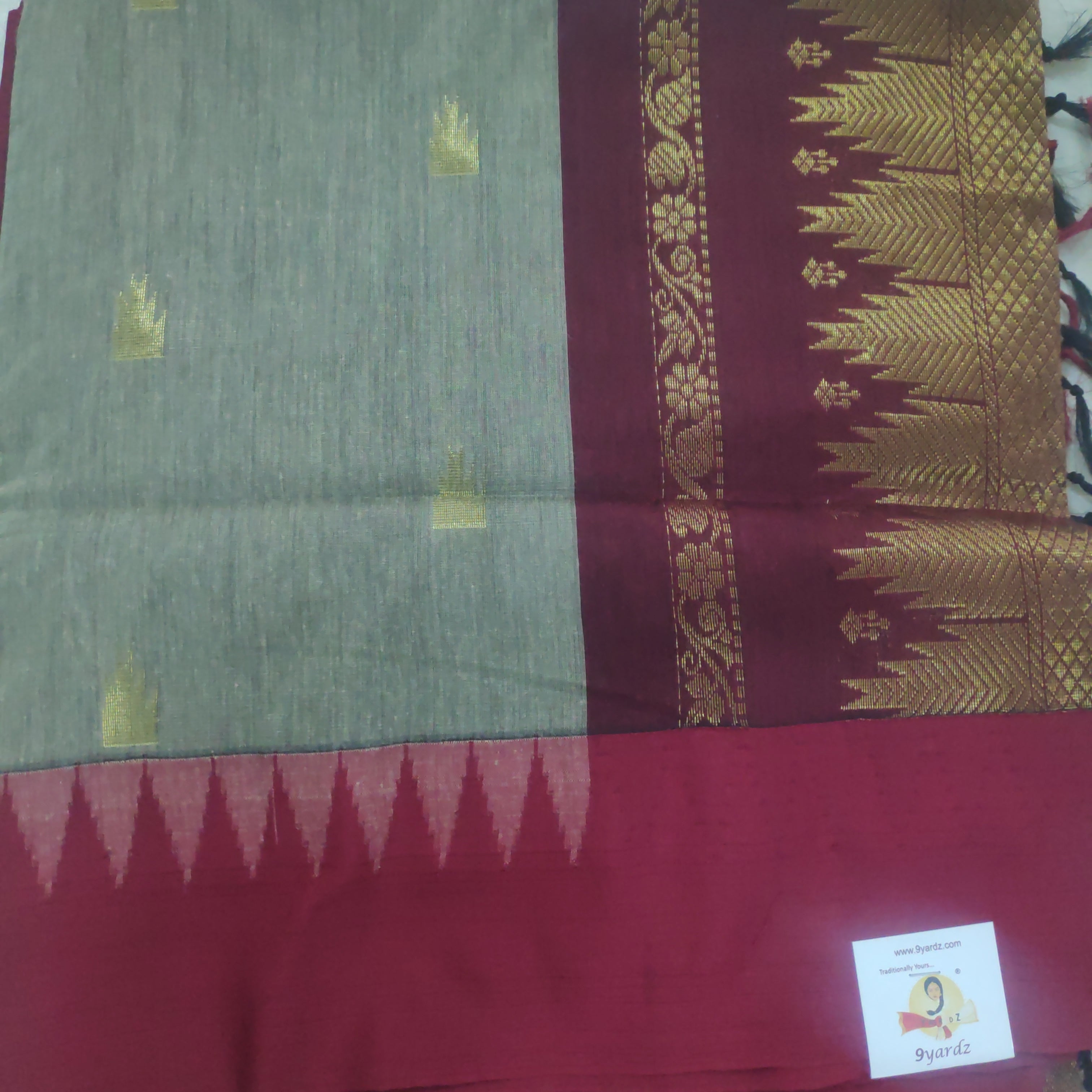 Kalyani cotton Golden zari 6yardz