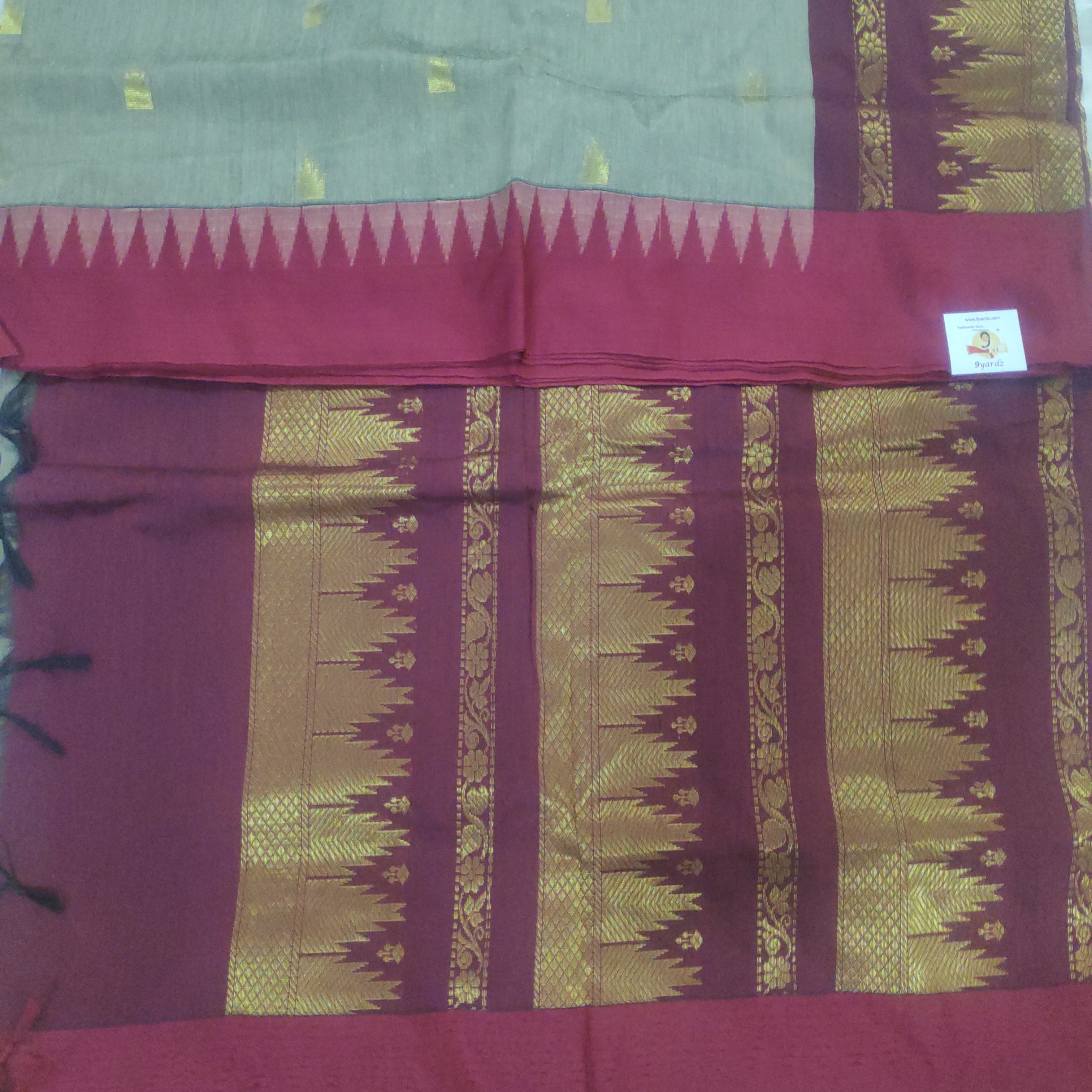 Kalyani cotton Golden zari 6yardz