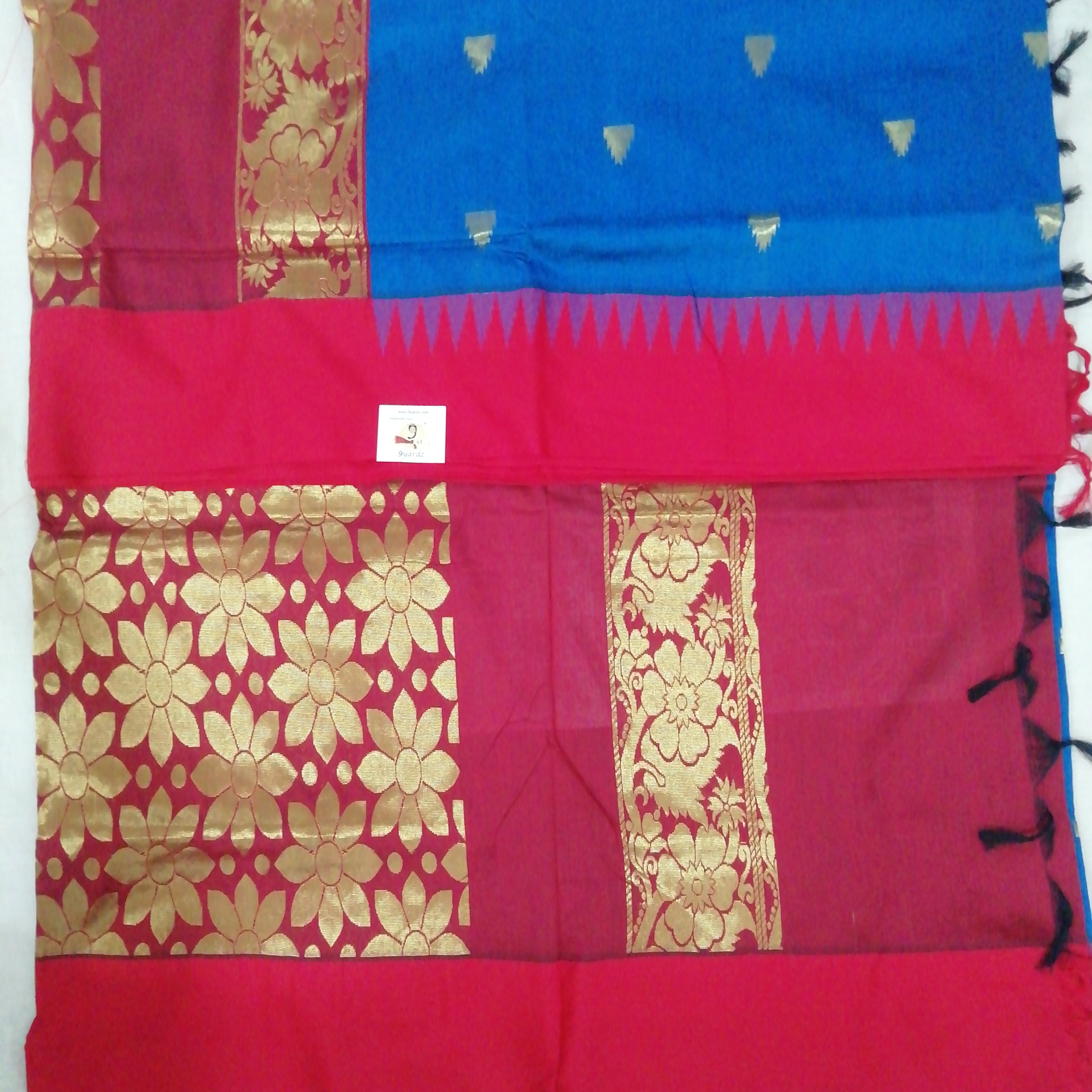 Kalyani cotton Golden zari 6yardz