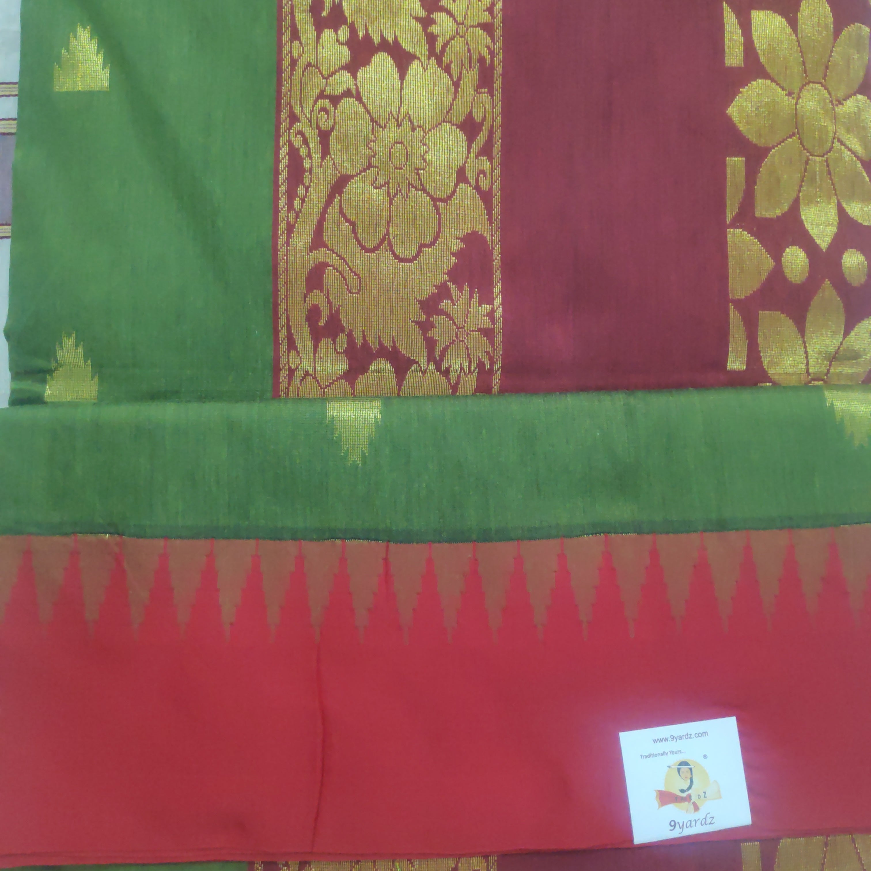 Kalyani cotton Golden zari 6yardz