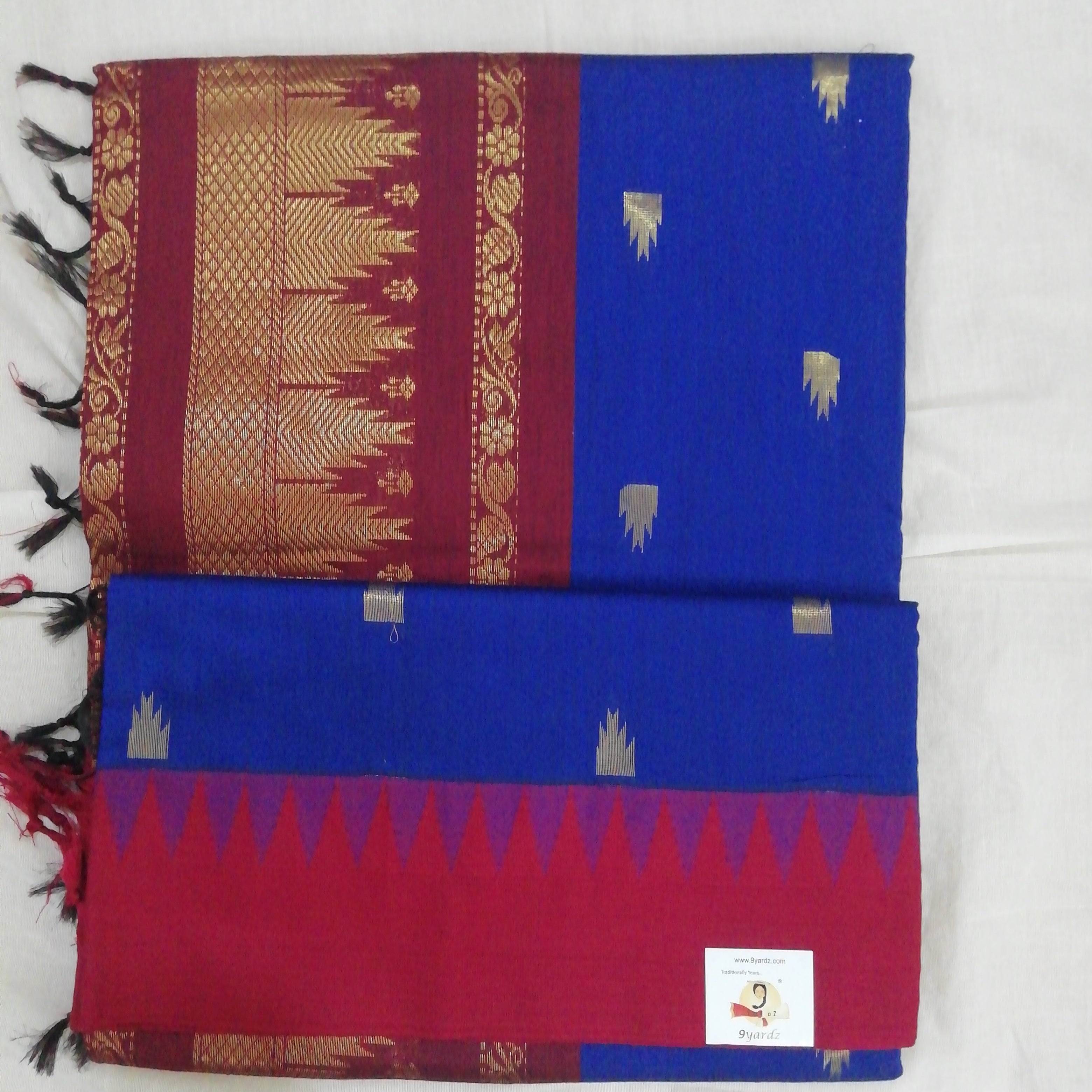 Kalyani cotton Golden zari 6yardz