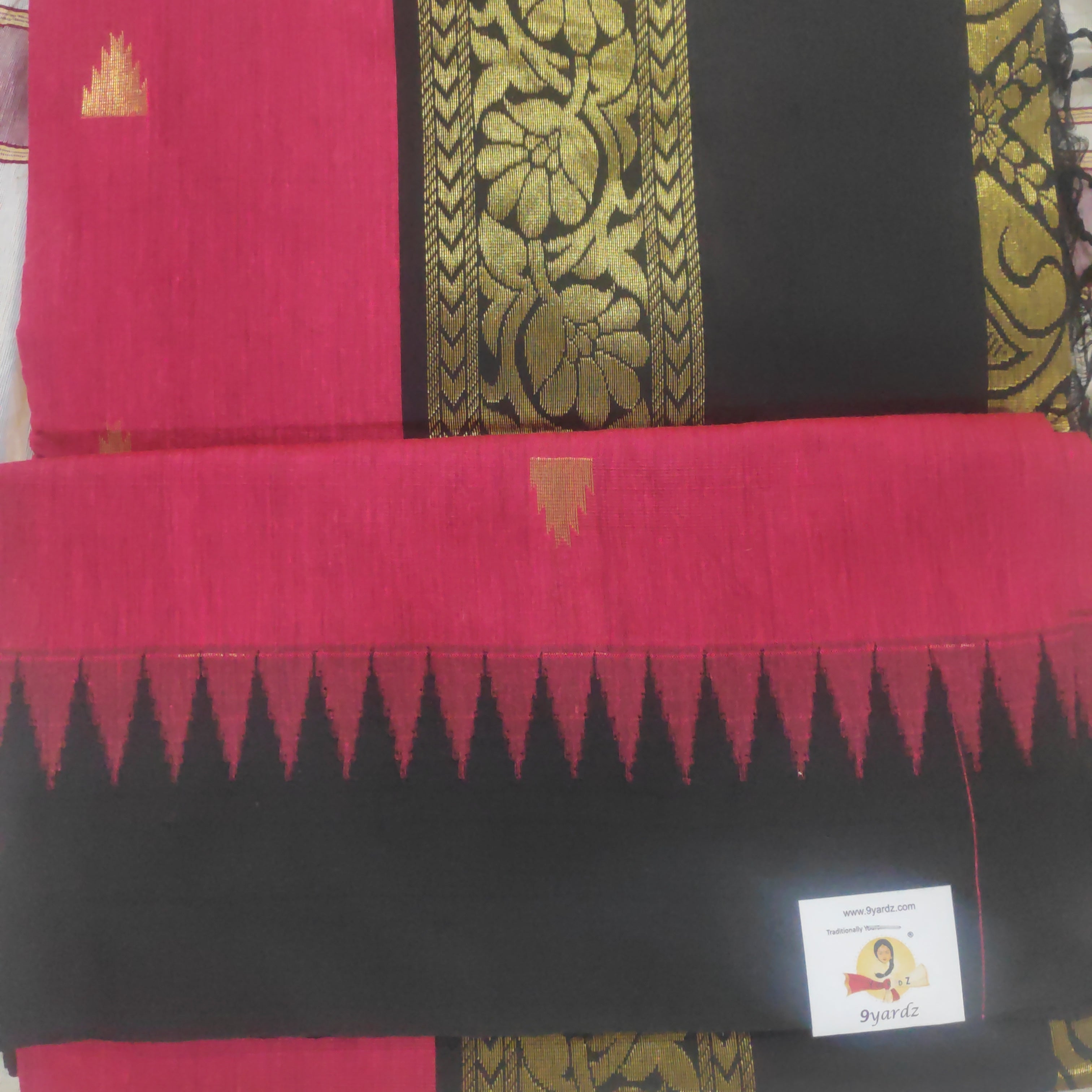 Kalyani cotton Golden zari 6yardz