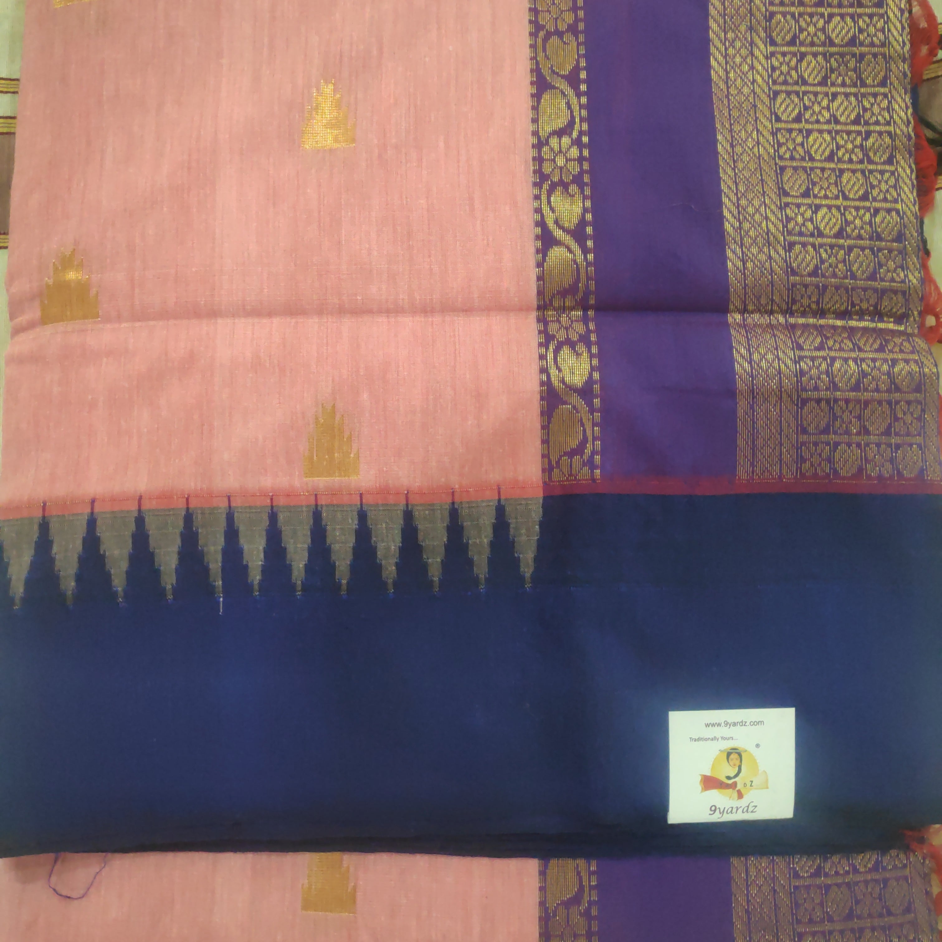 Kalyani cotton Golden zari 6yardz