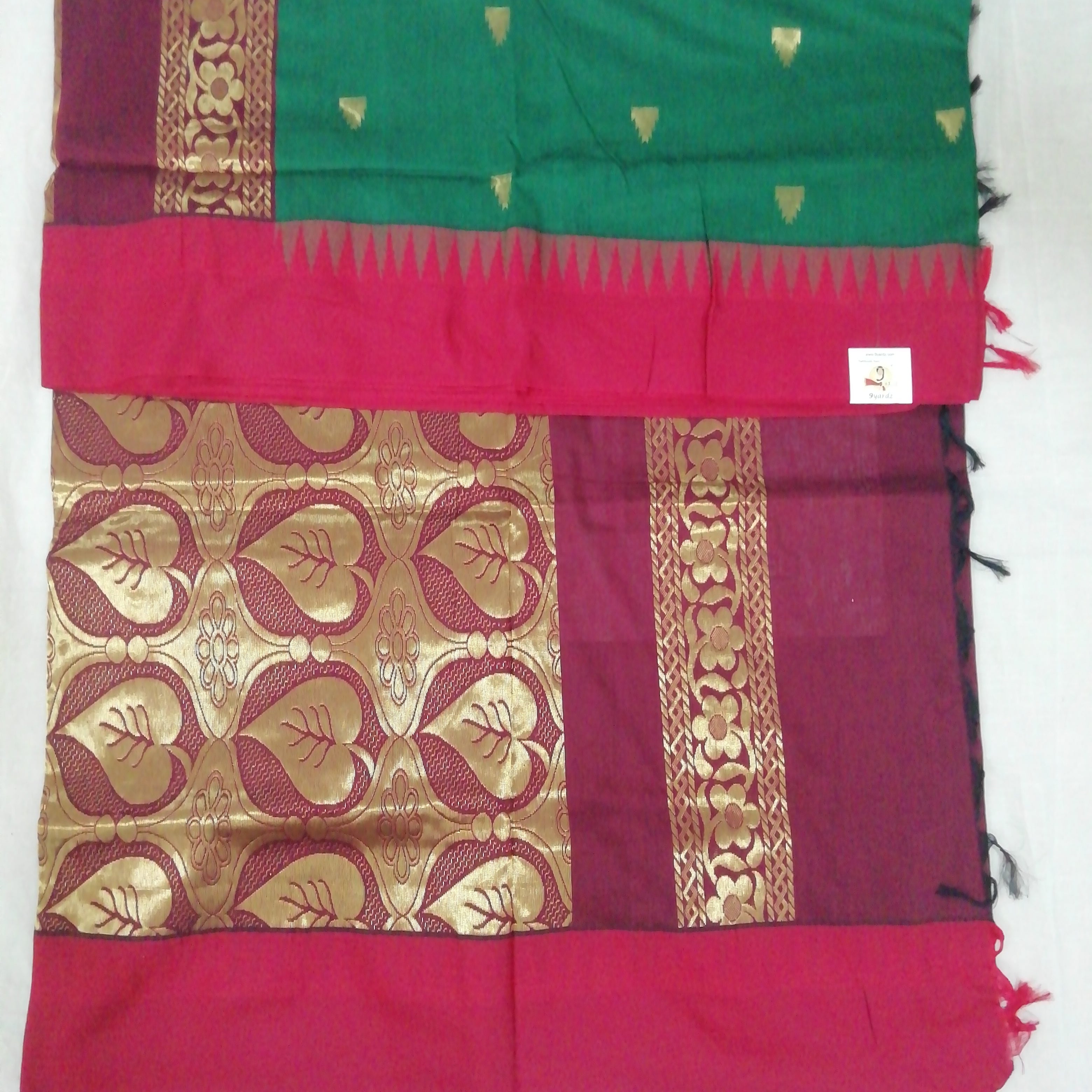 Kalyani cotton Golden zari 6yardz