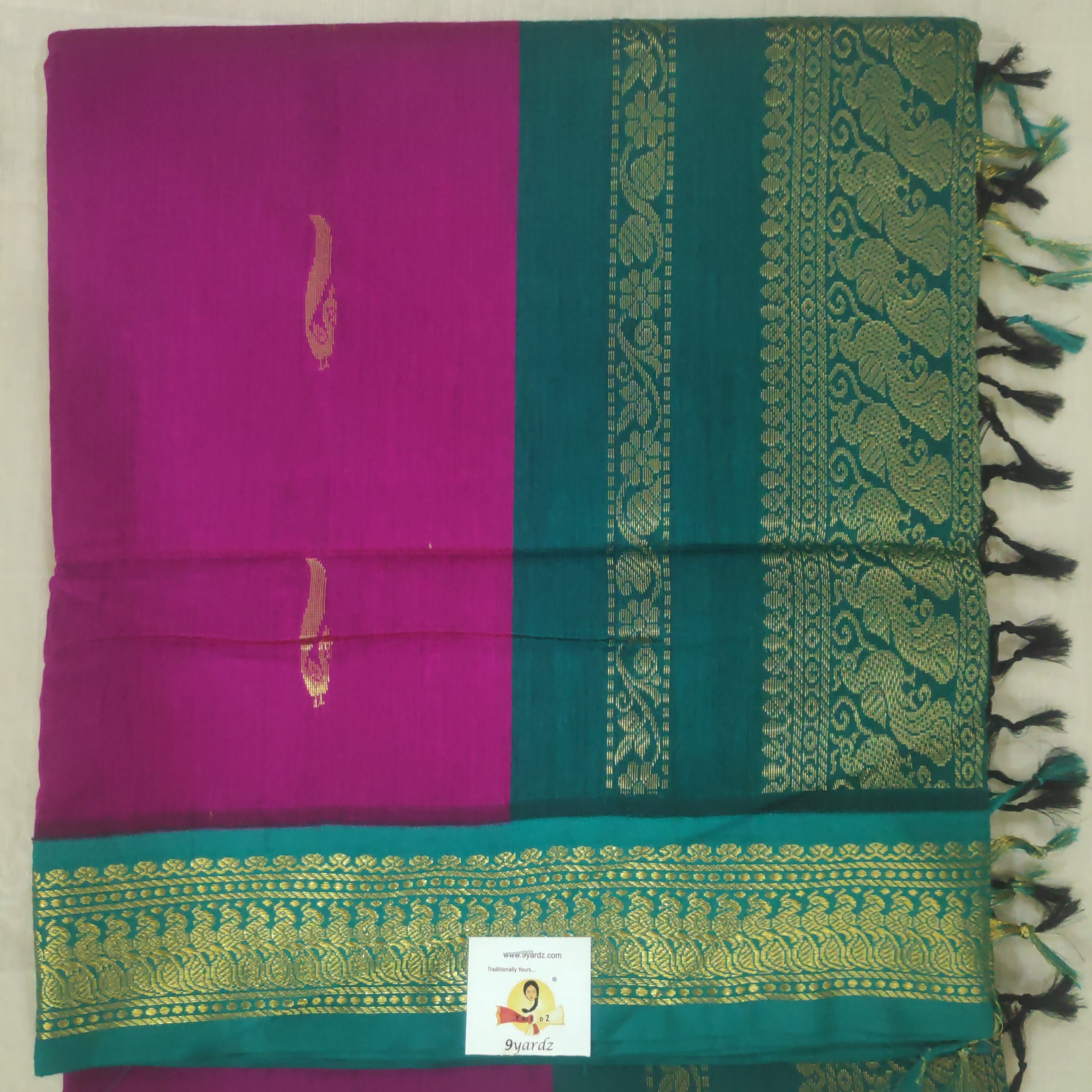 Kalyani Cotton Golden zari 6yardz