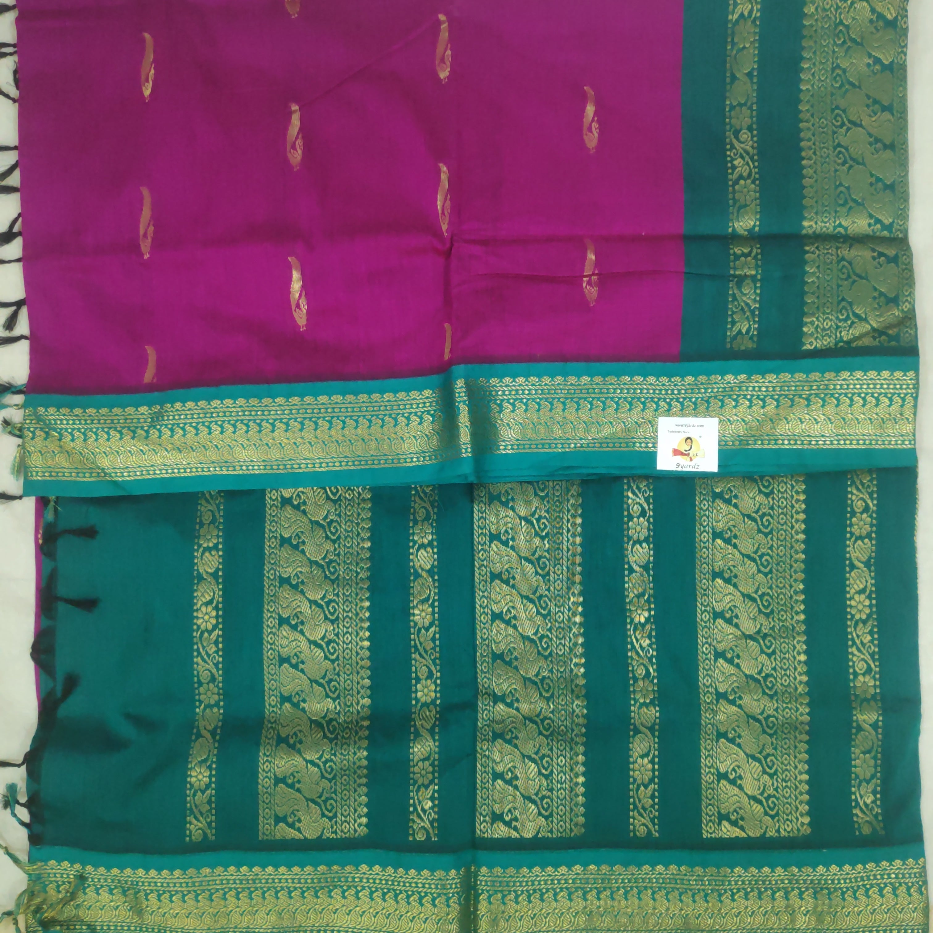 Kalyani Cotton Golden zari 6yardz