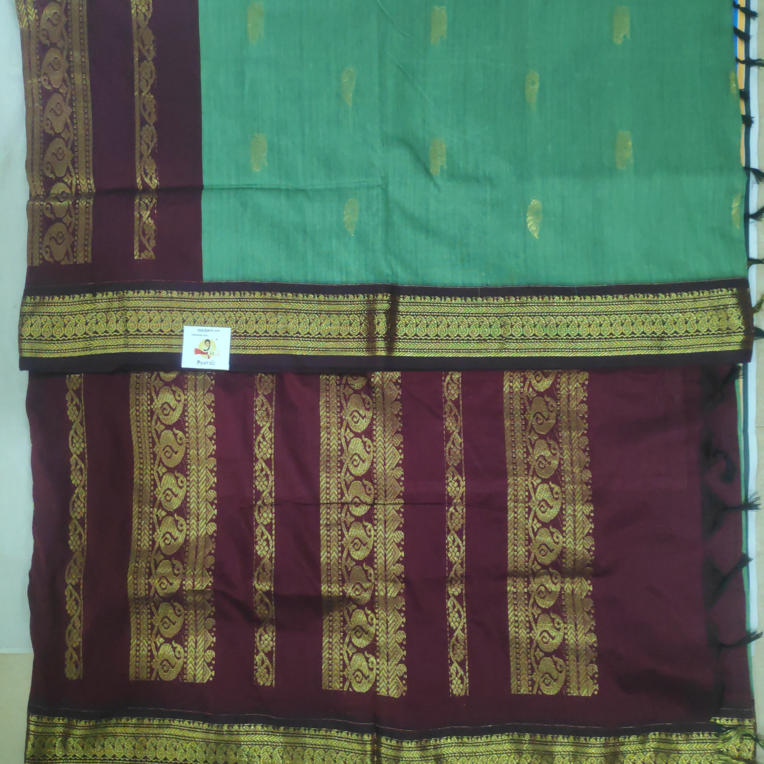 Kalyani Cotton Golden zari 6yardz