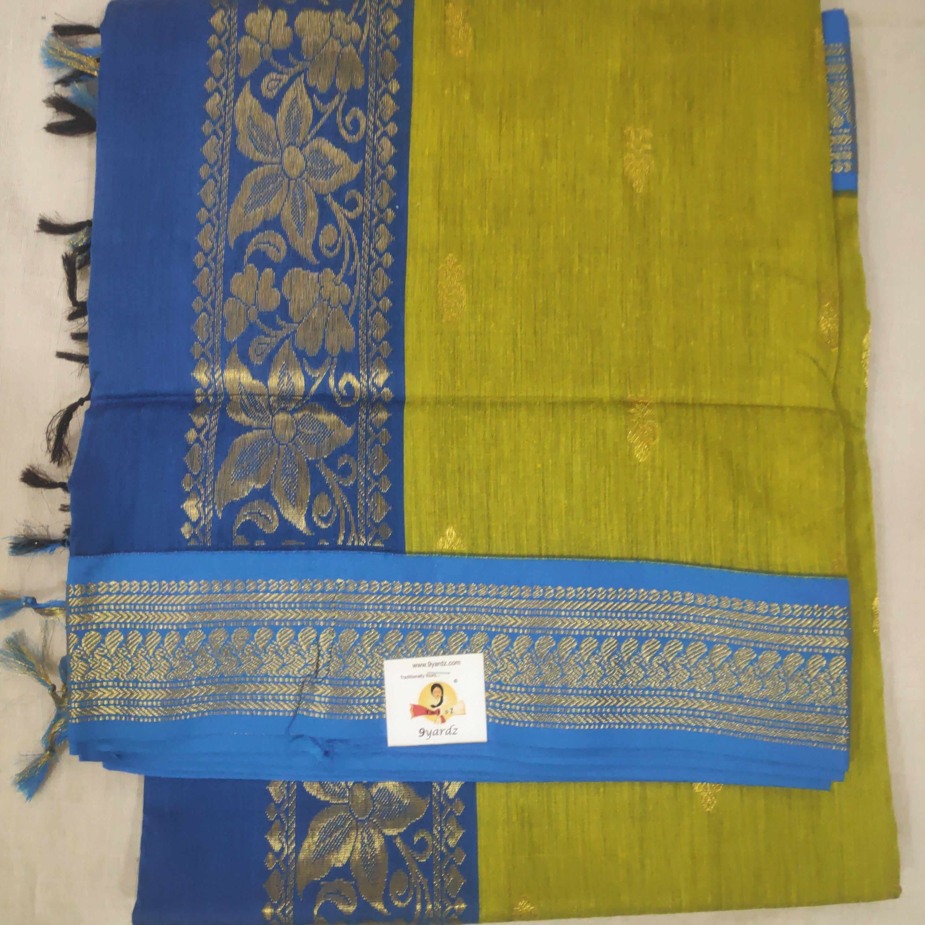 Kalyani Cotton Golden zari 6yardz