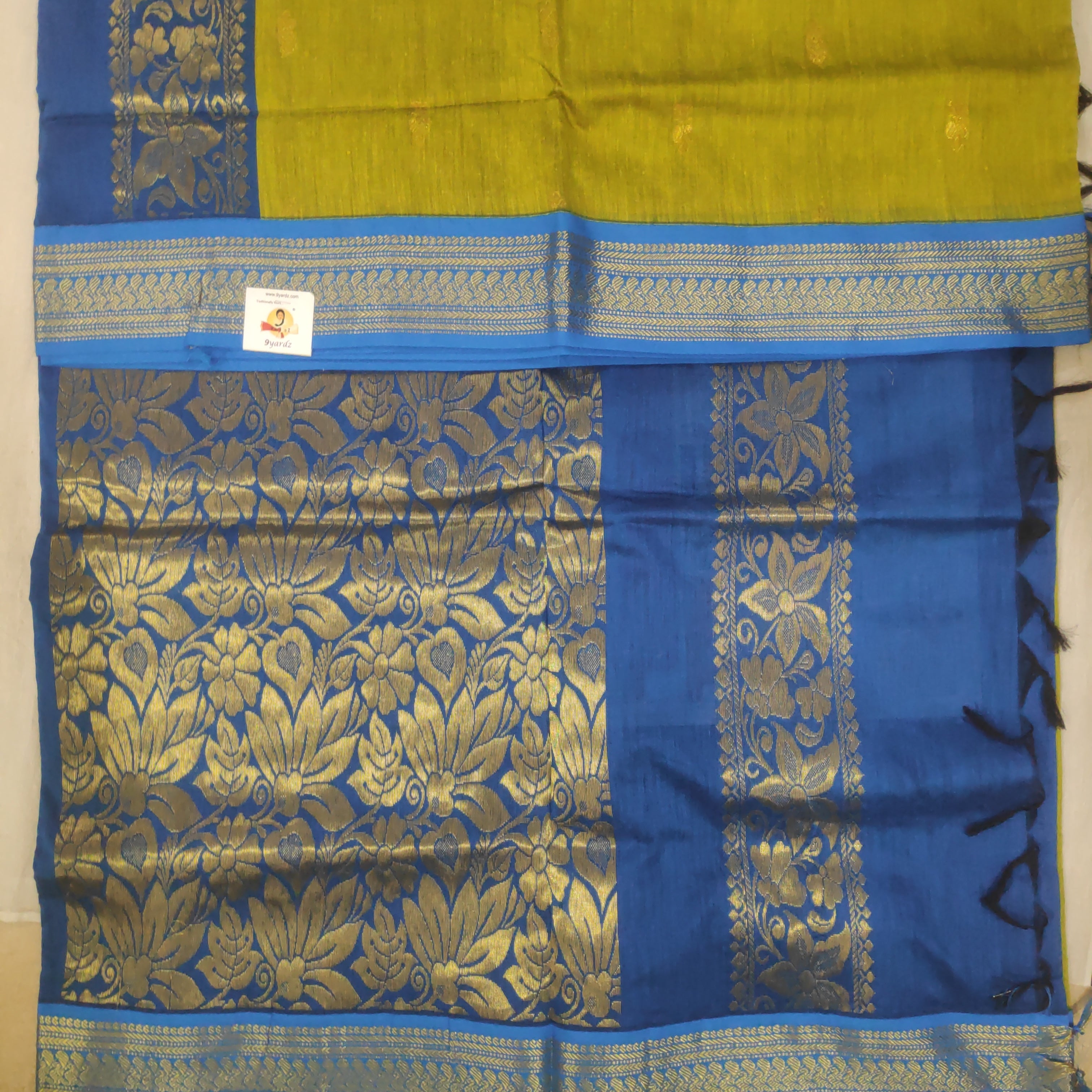 Kalyani Cotton Golden zari 6yardz