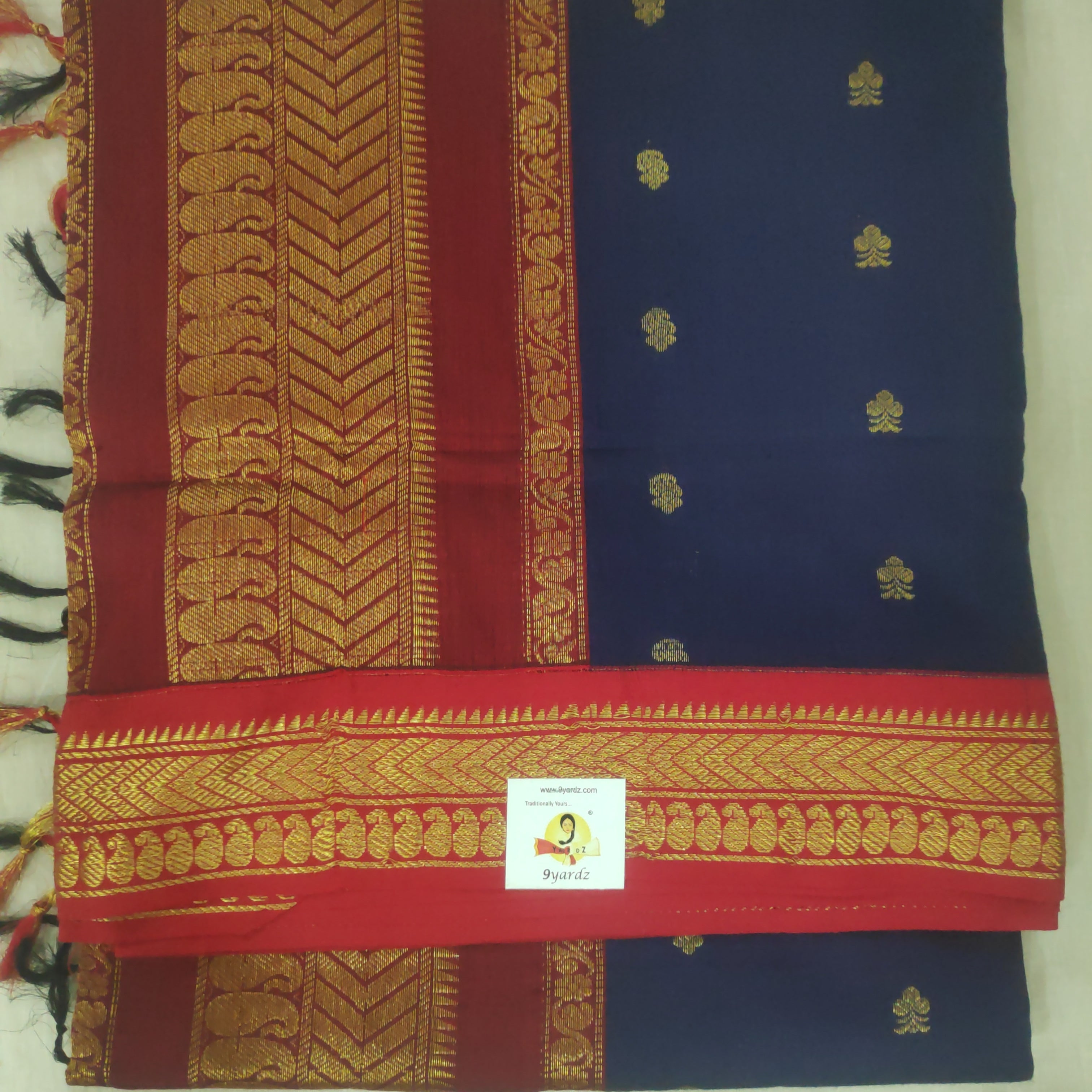 Kalyani Cotton Golden zari 6yardz