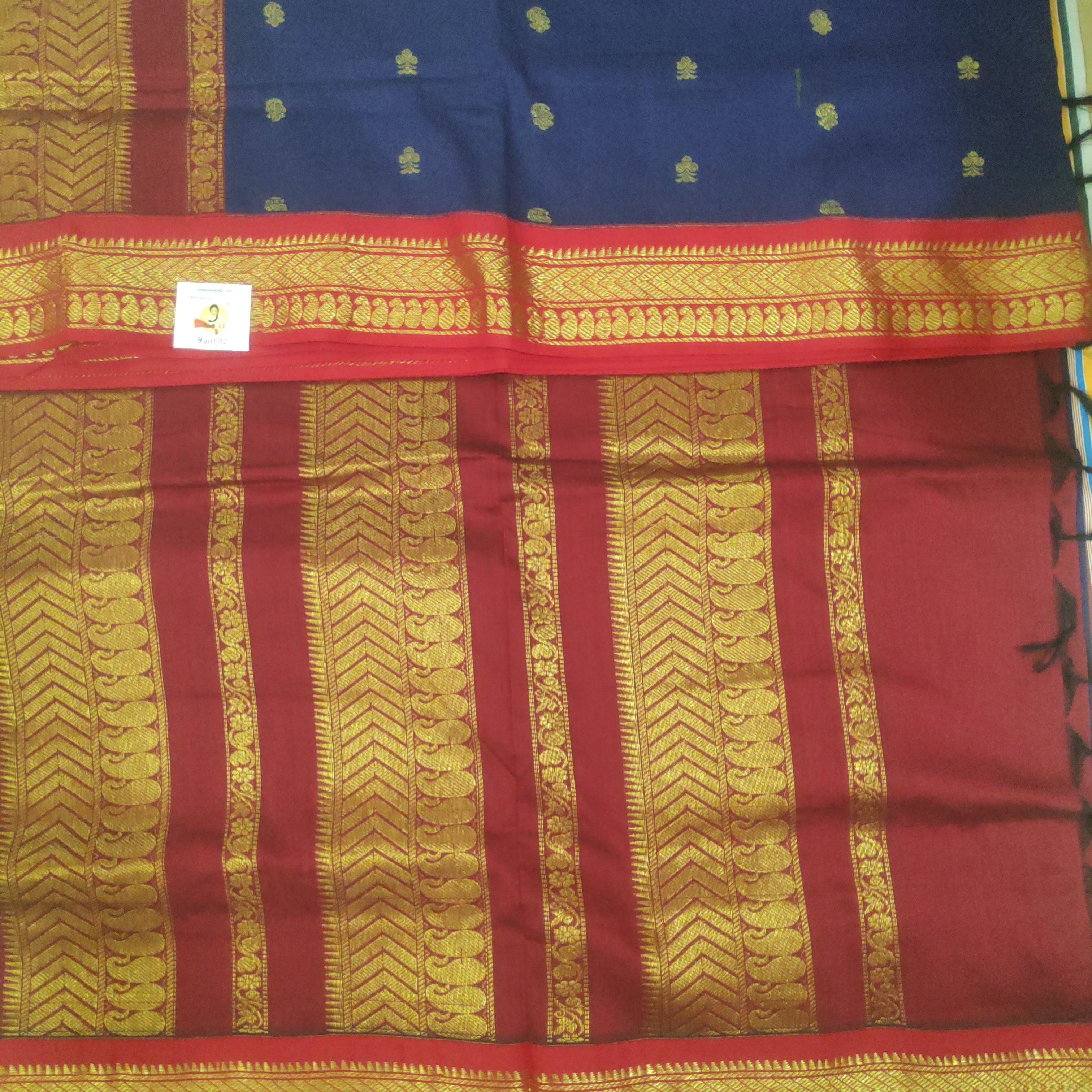 Kalyani Cotton Golden zari 6yardz