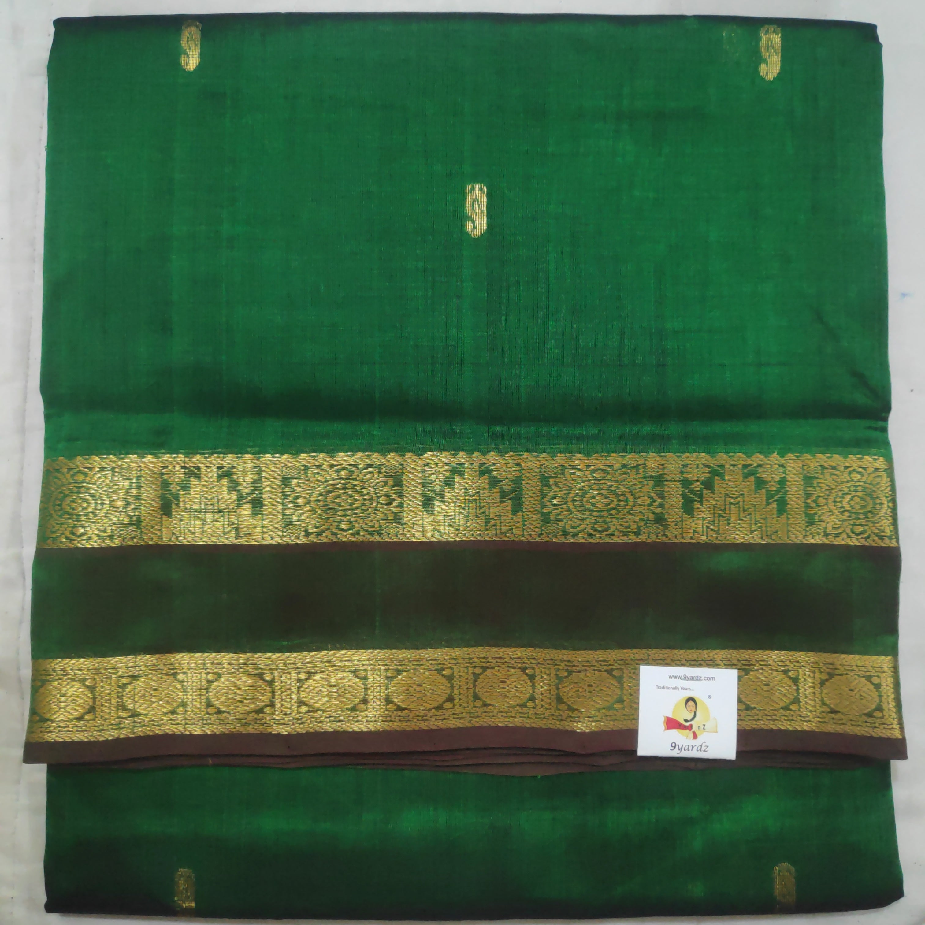 Pure silk cotton, rettai pet with butta-10 yards madisar