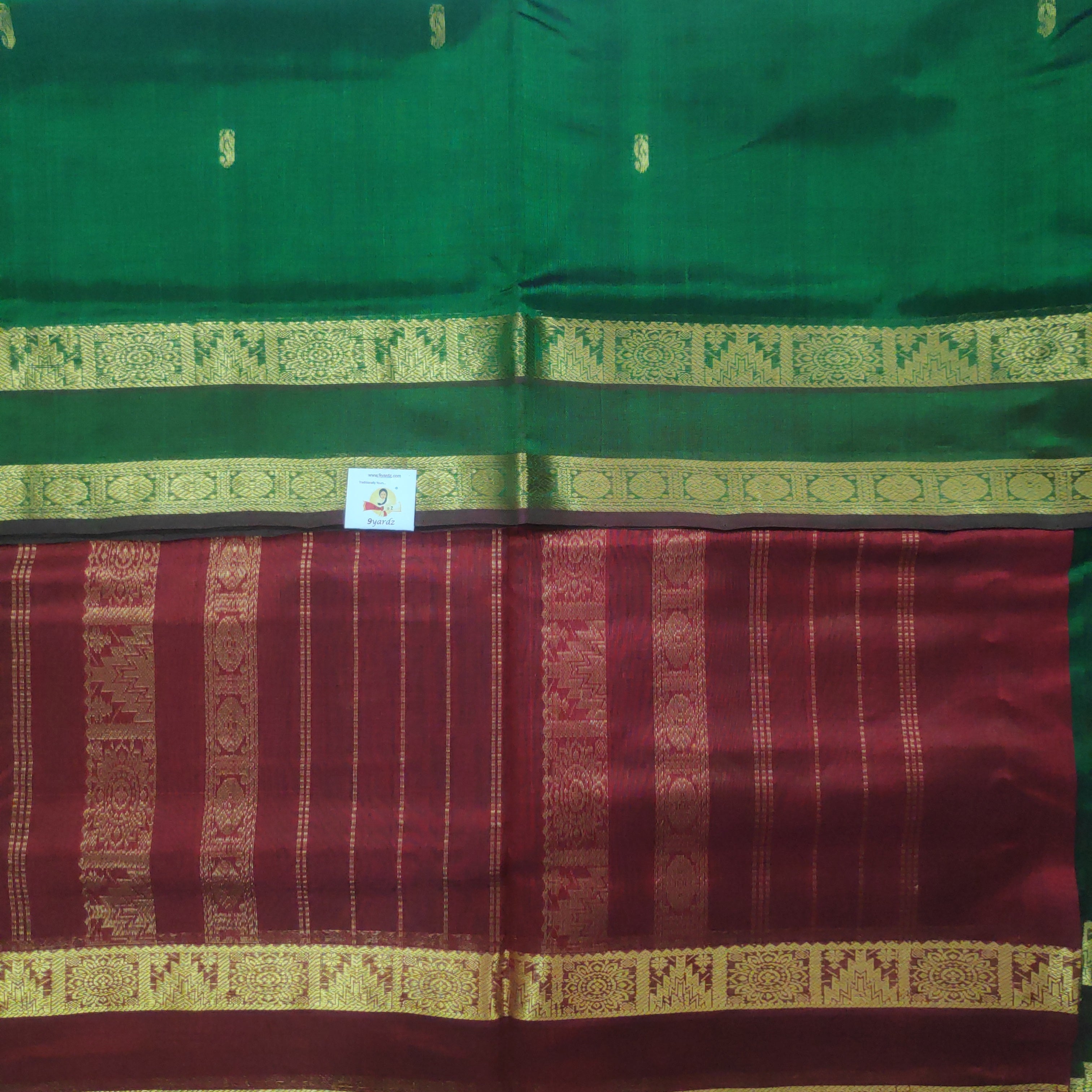 Pure silk cotton, rettai pet with butta-10 yards madisar