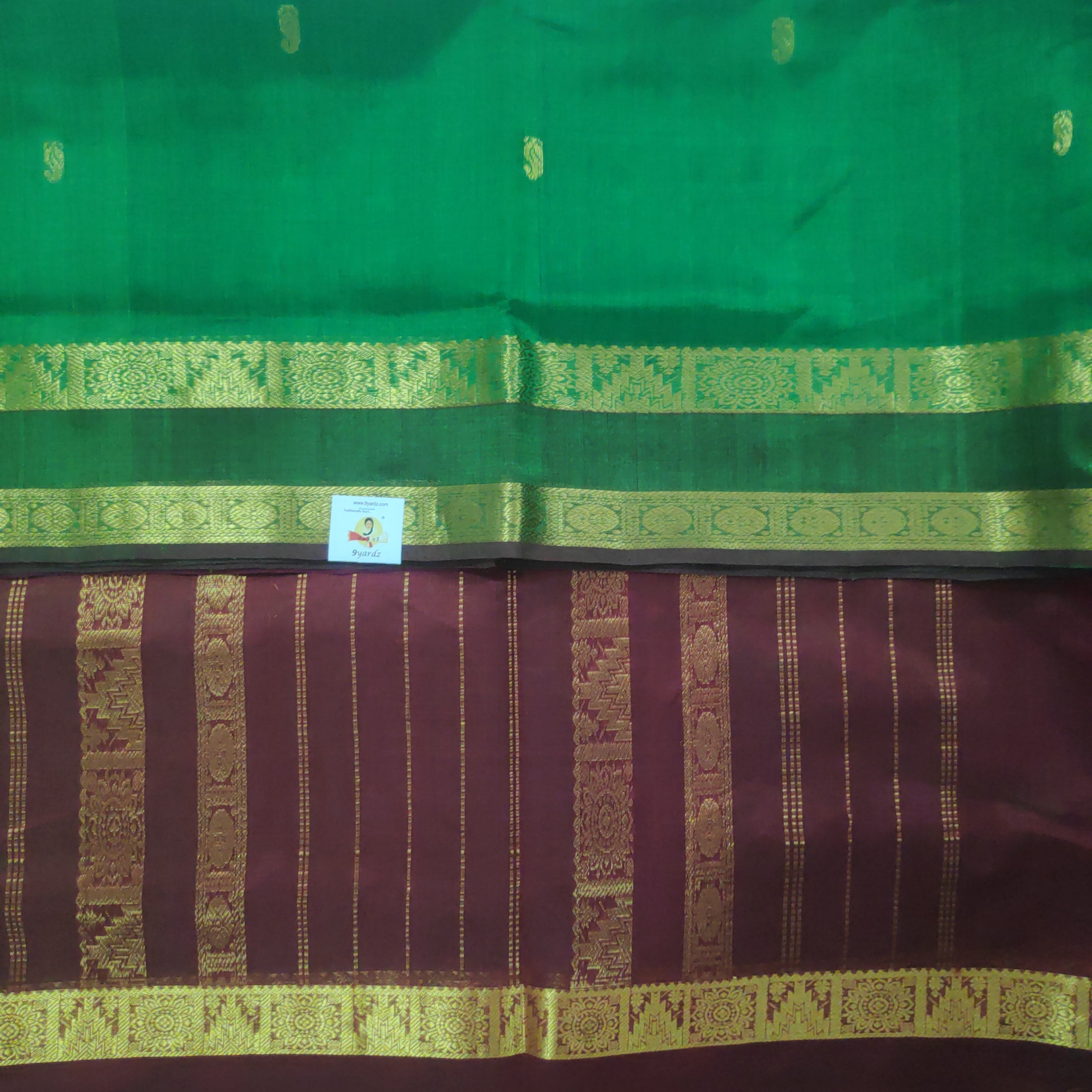 Pure silk cotton  Rettai Pet with butta-10 yards madisar