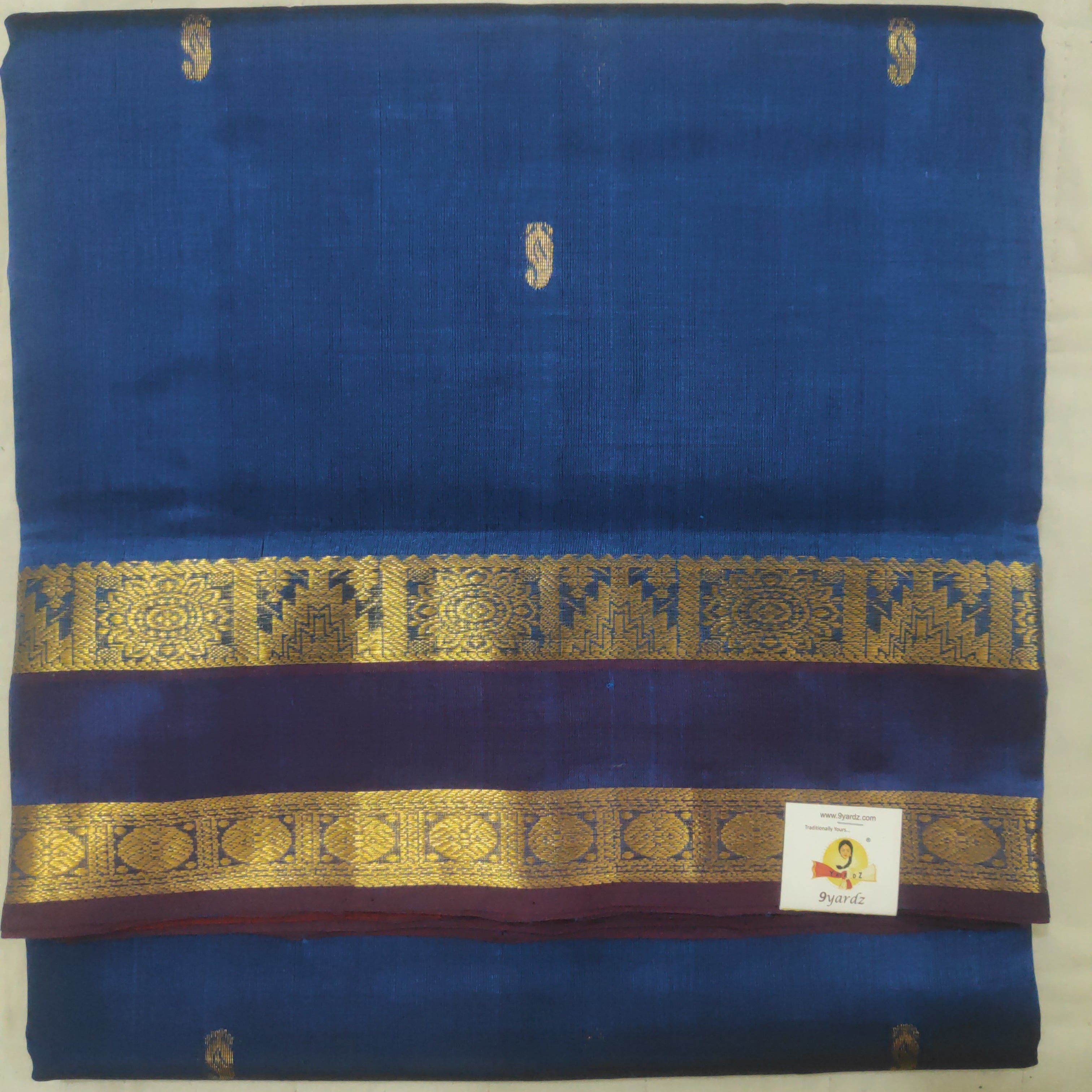 Pure silk cotton Rettai pet with butta-10 yards madisar