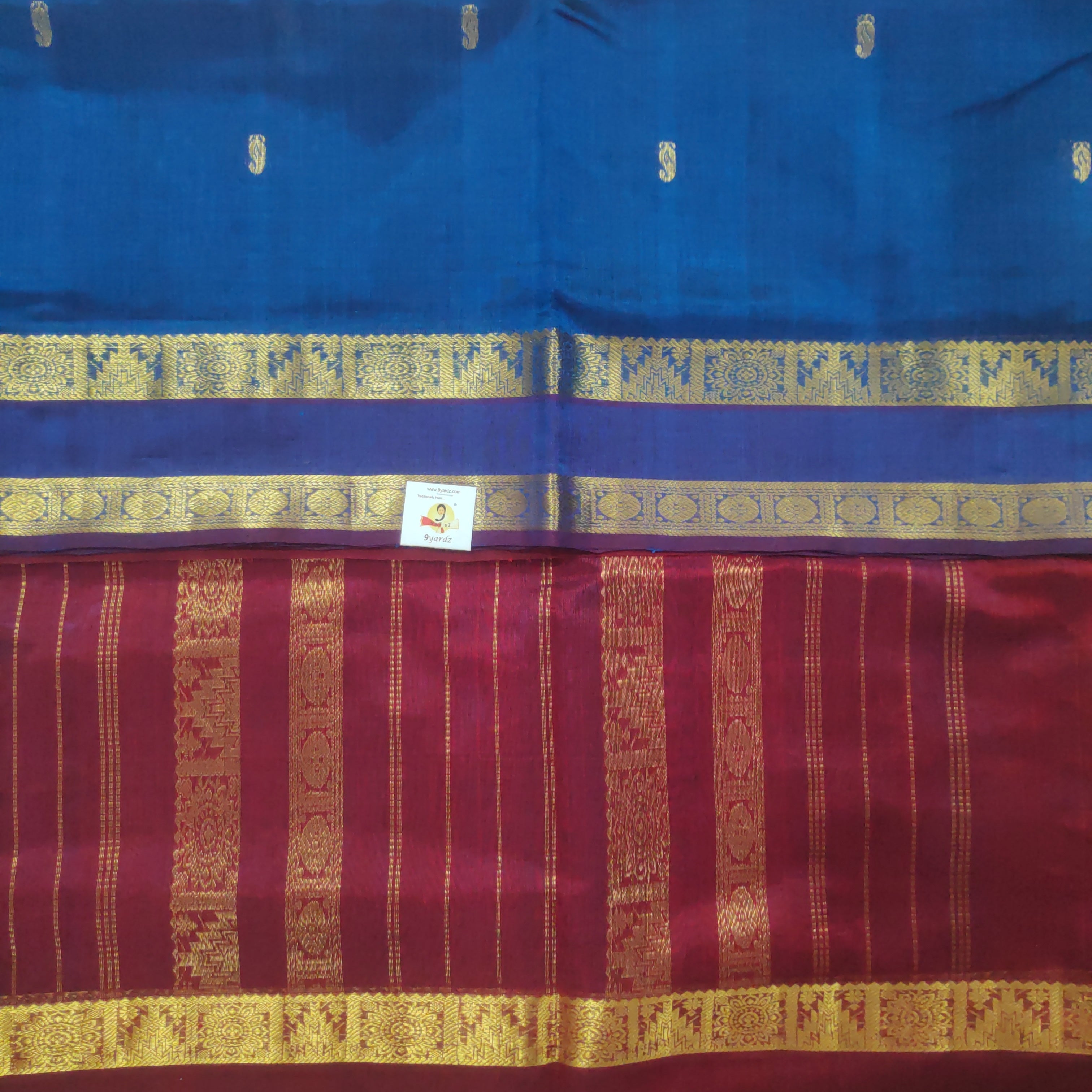 Pure silk cotton Rettai pet with butta-10 yards madisar