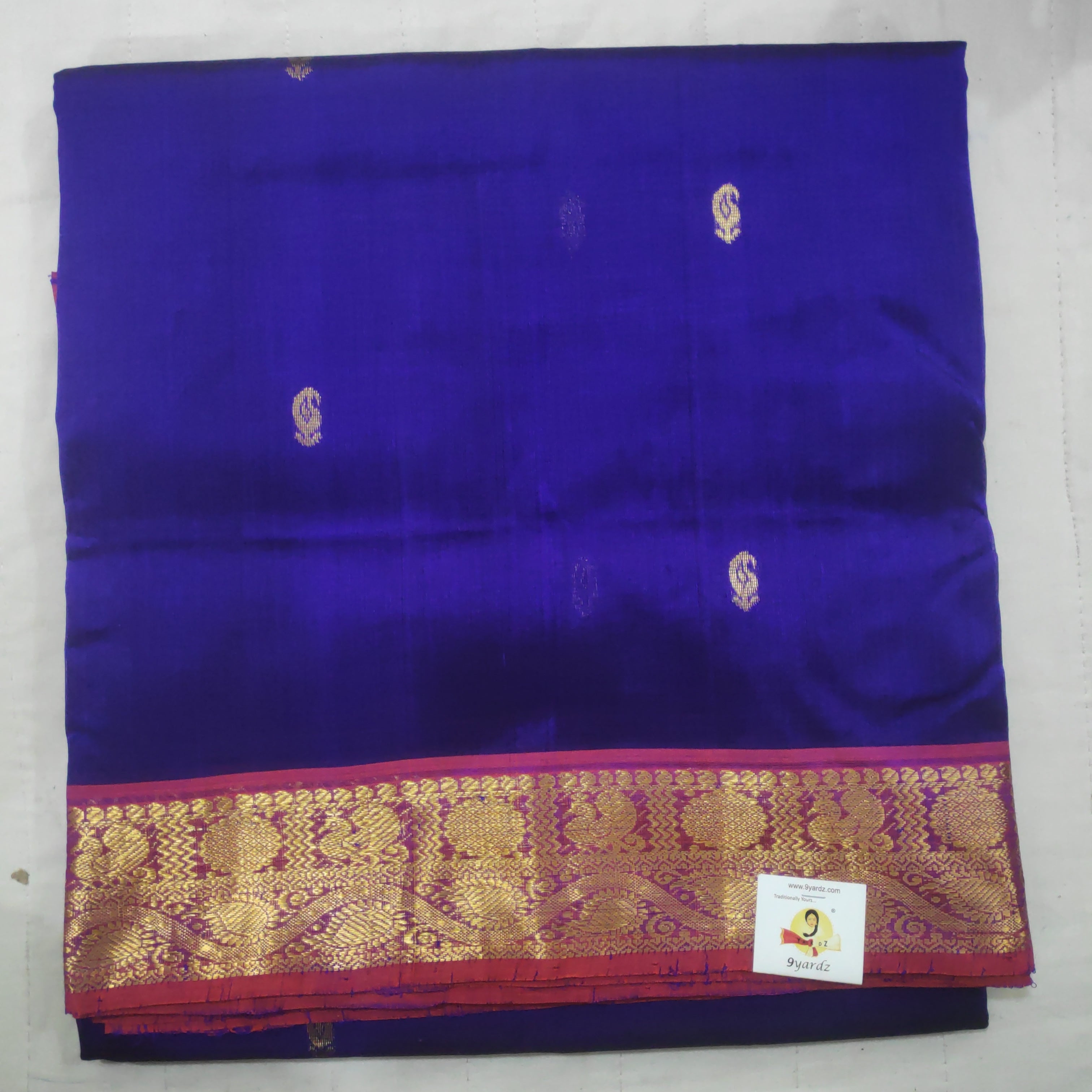 Pure silk cotton, rettai pet with butta-10 yards madisar