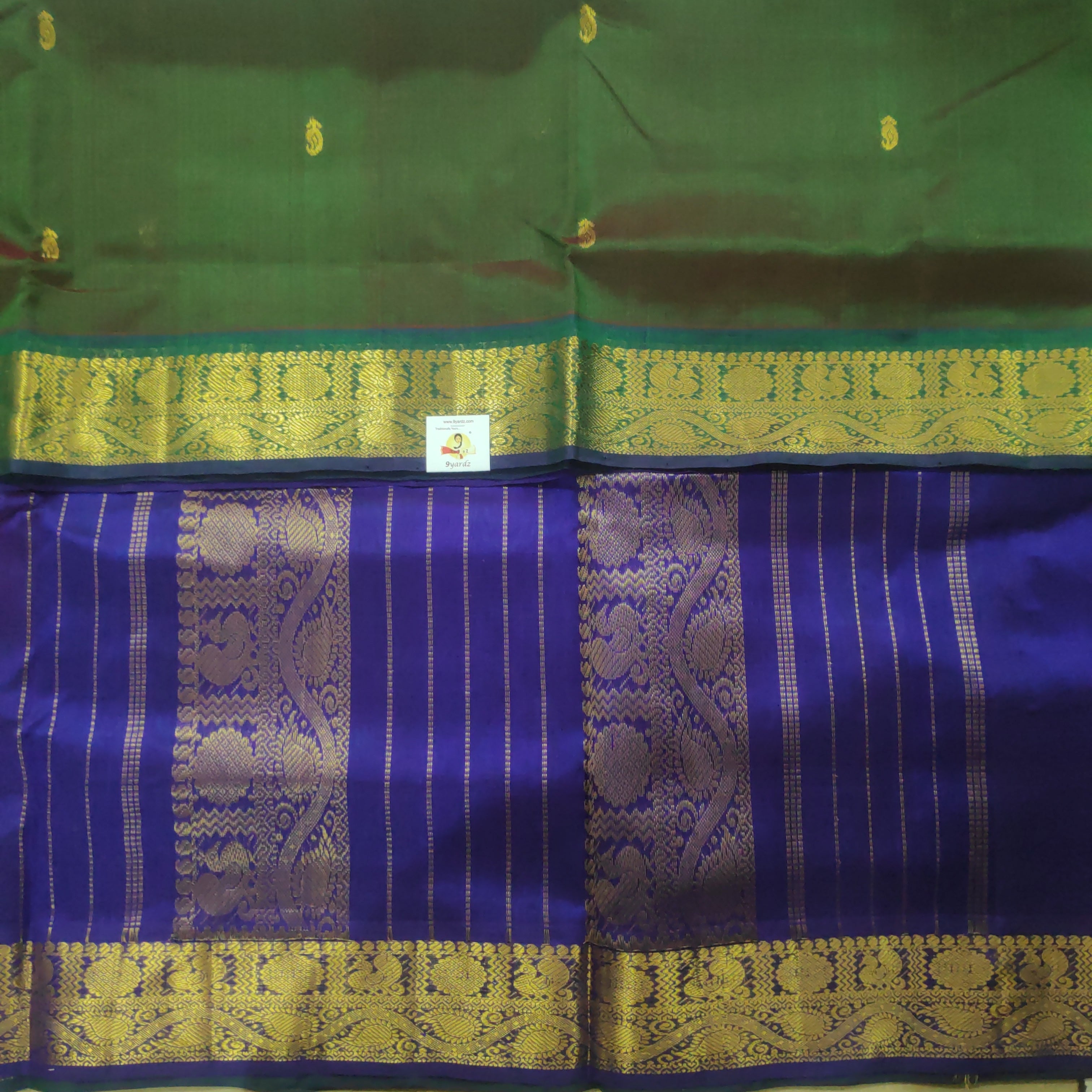 Pure silk cotton with butta-10 yards madisar
