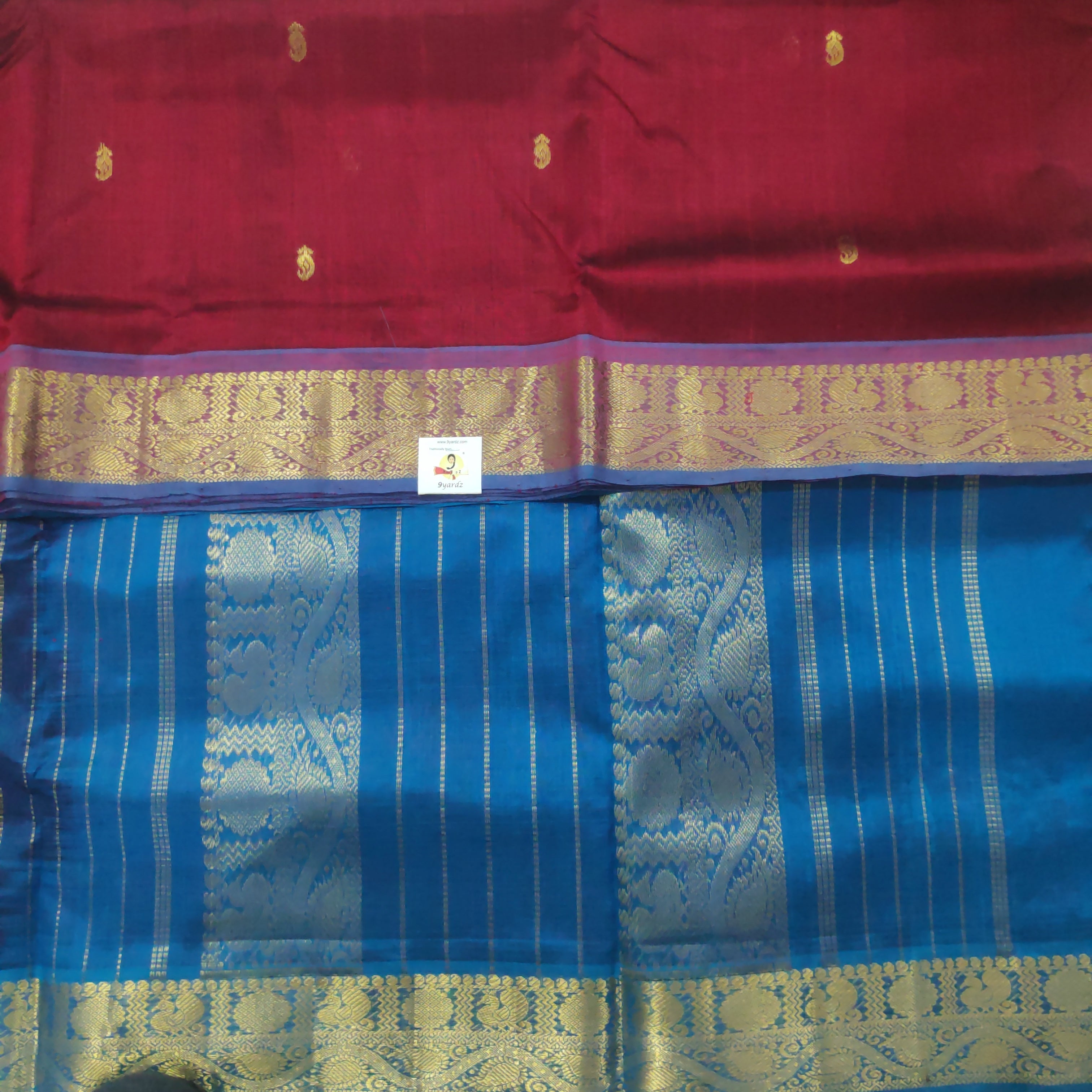 Pure silk cotton with butta-10 yards madisar