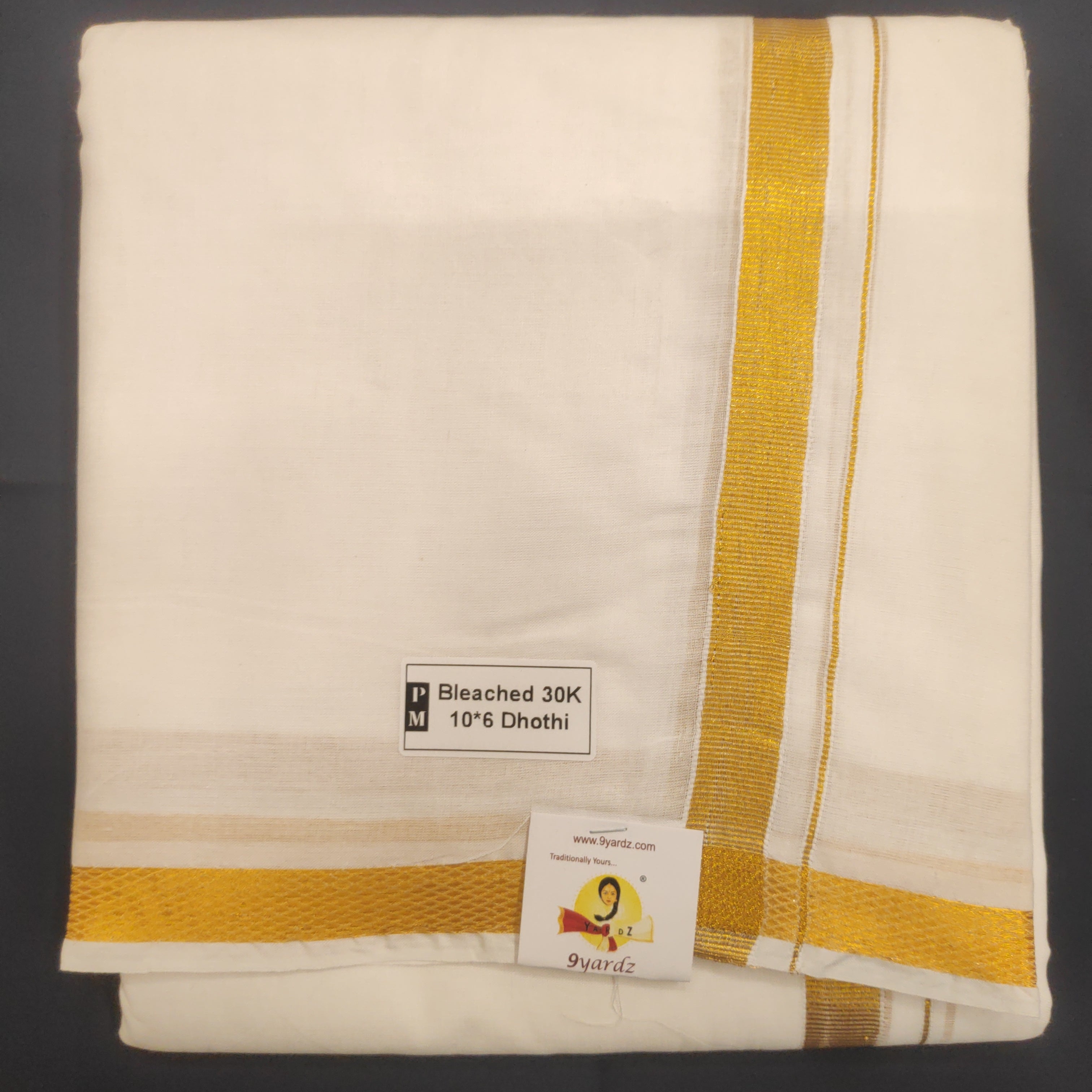 Cotton Dhothi Bleached 10*6