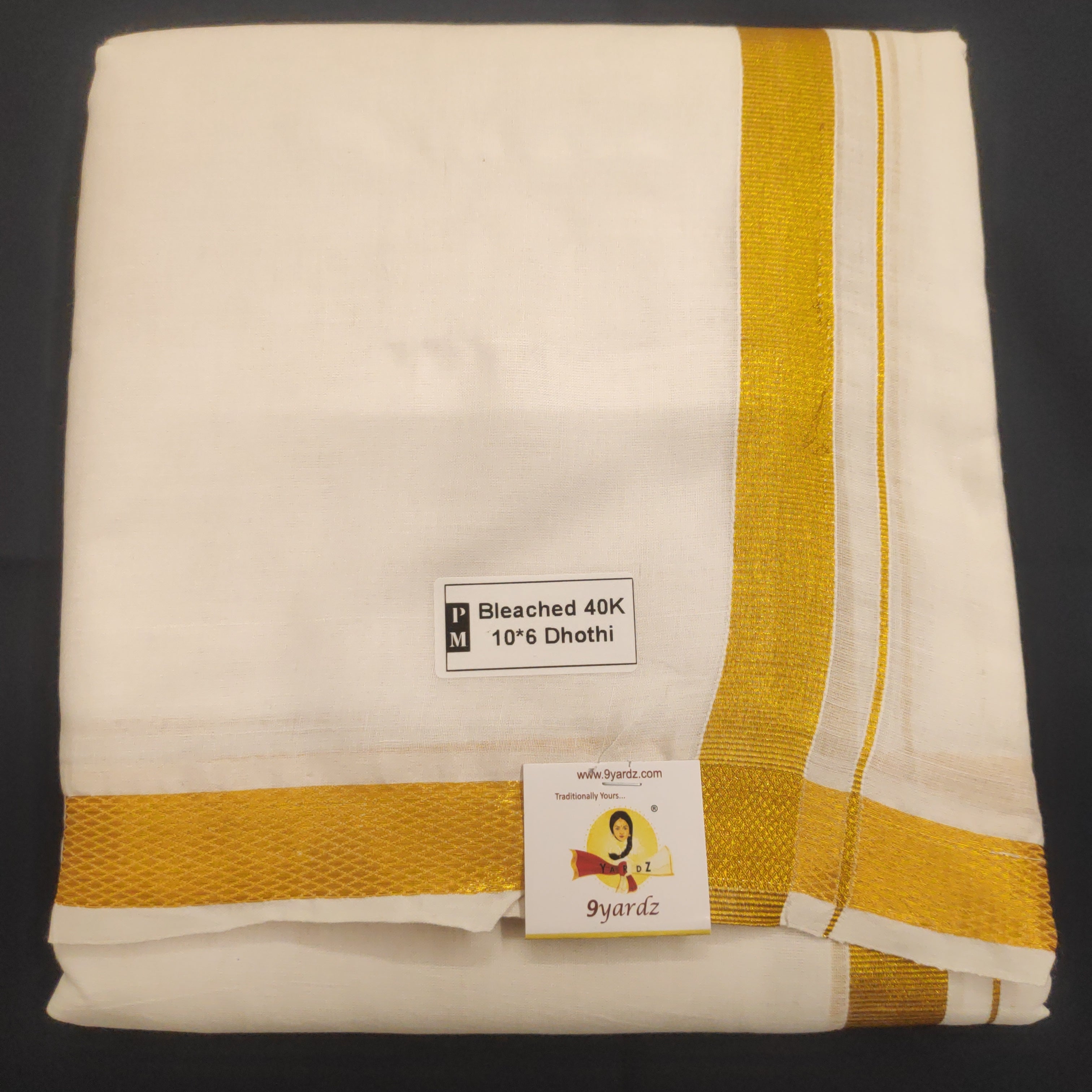 Cotton Dhothi Bleached 10*6