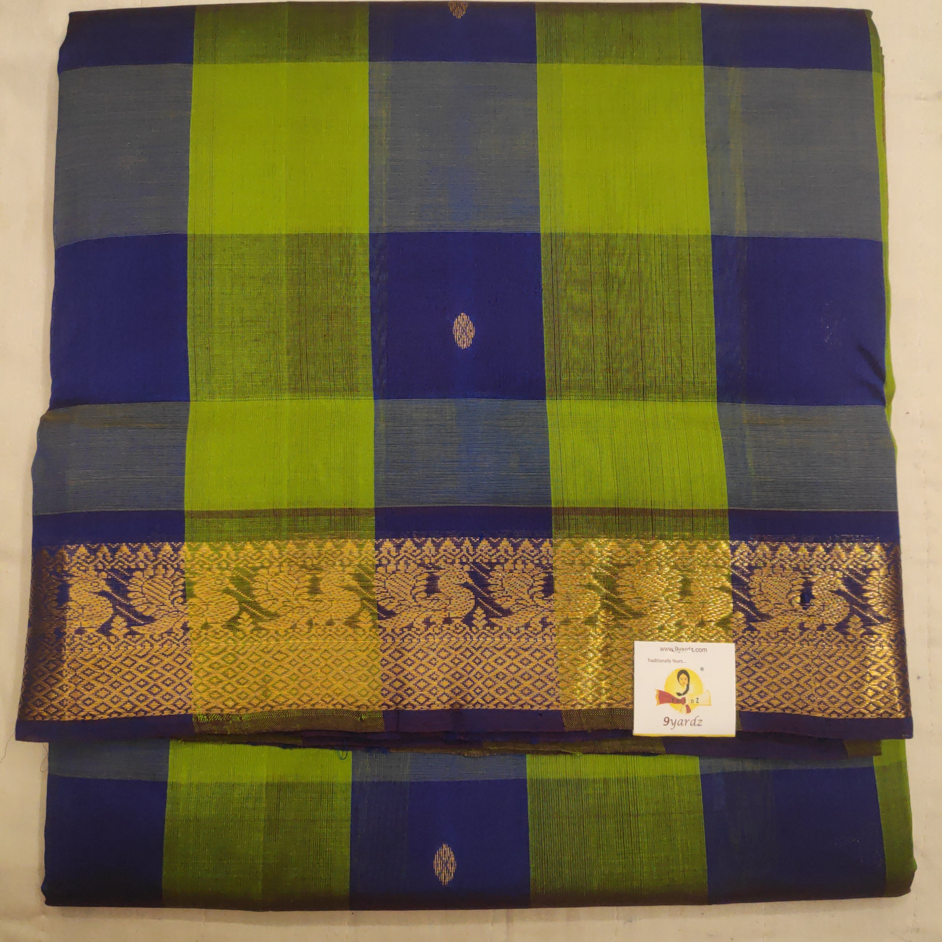 Pure silk cotton- pazhum pazhamum kattam with butta, 10yards (madisar)