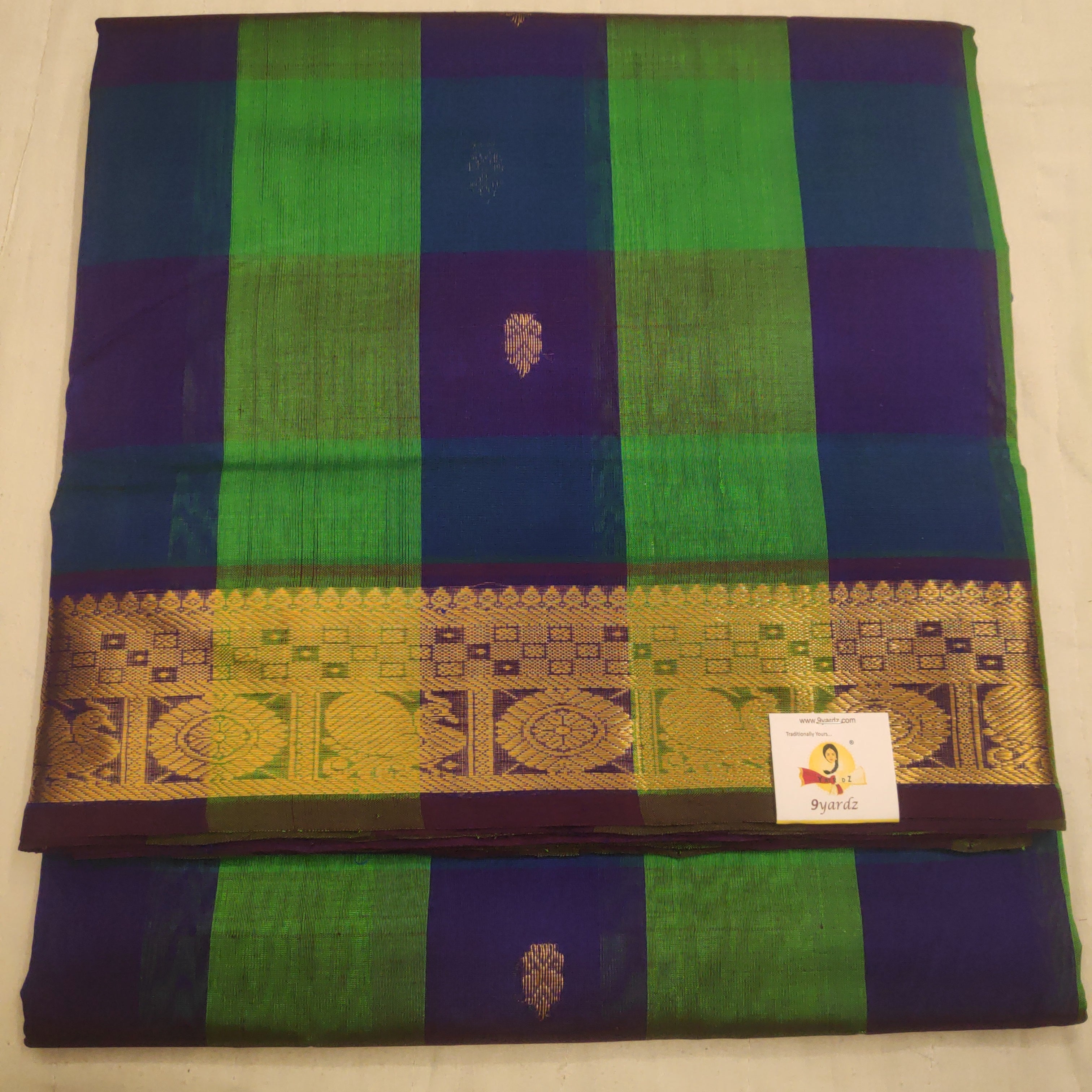 Pure silk cotton- pazhum pazhamum kattam with butta, 10yards (madisar)