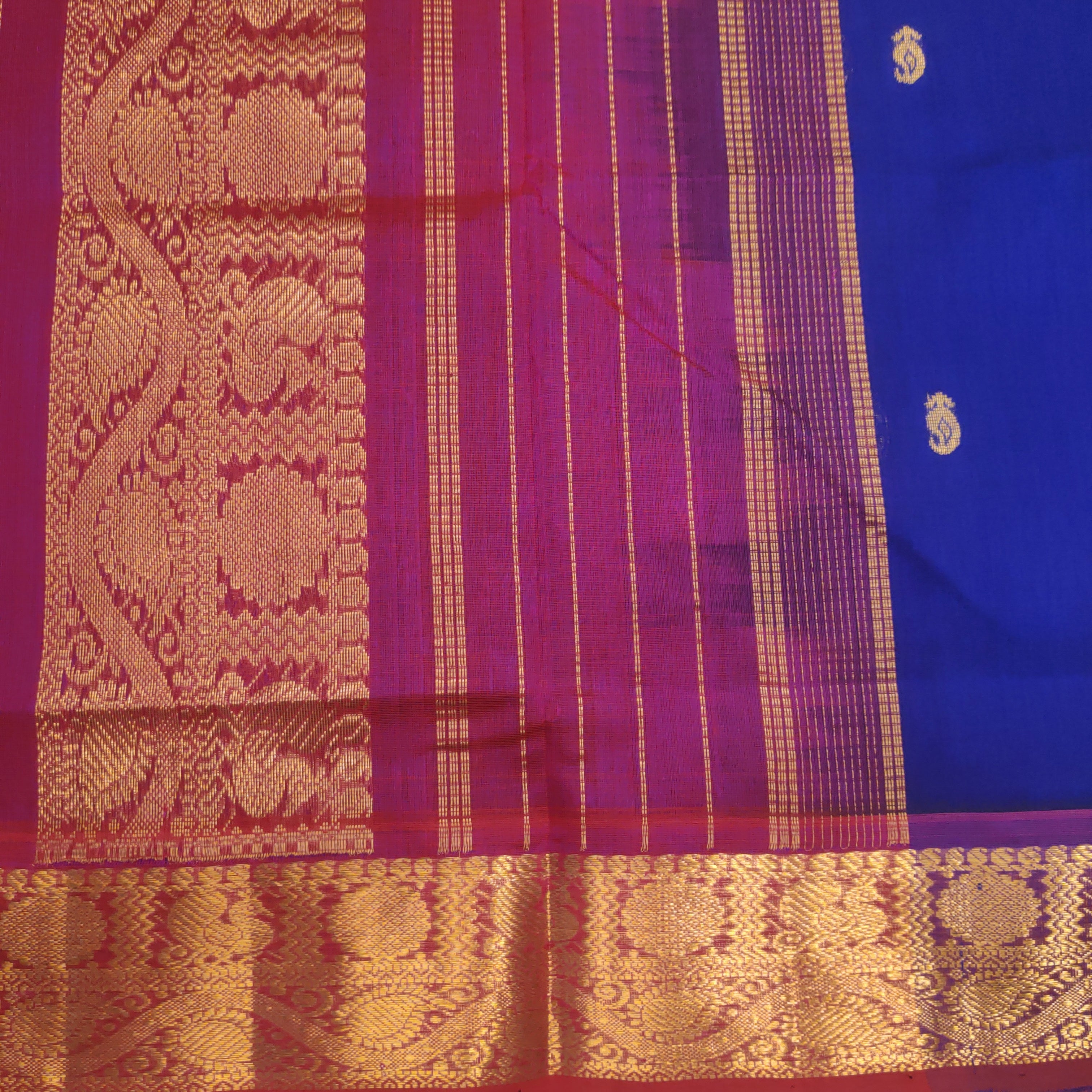 Pure silk cotton with butta -10 yards madisar