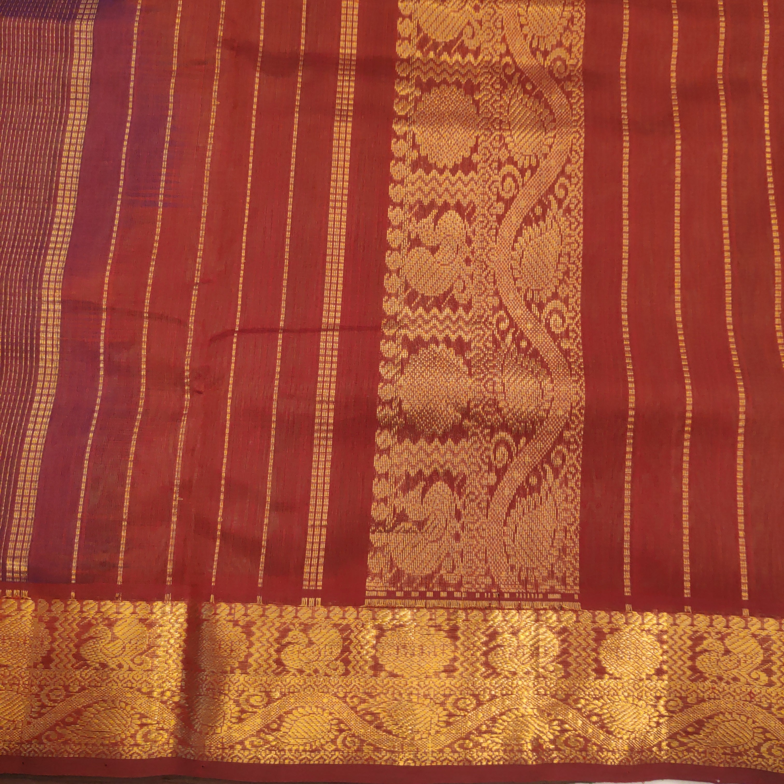 Pure silk cotton with butta -10 yards madisar