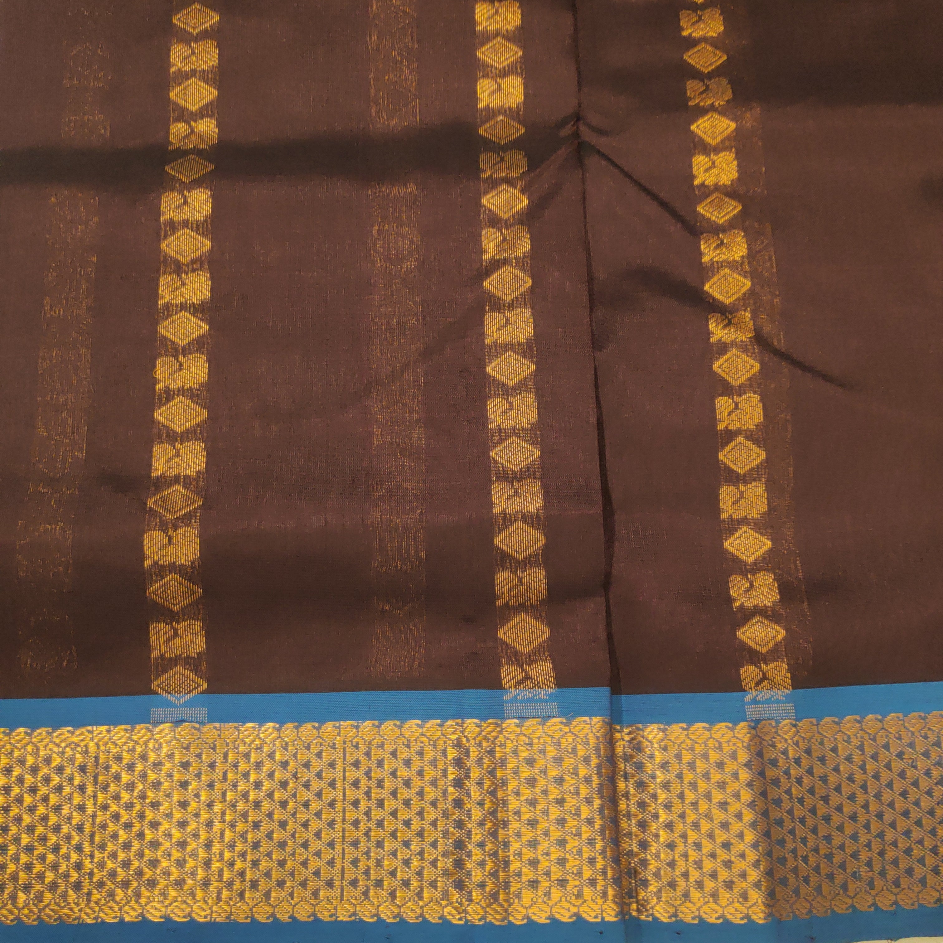 Pure silk cotton- Reverse Pallu- Semi Korvai